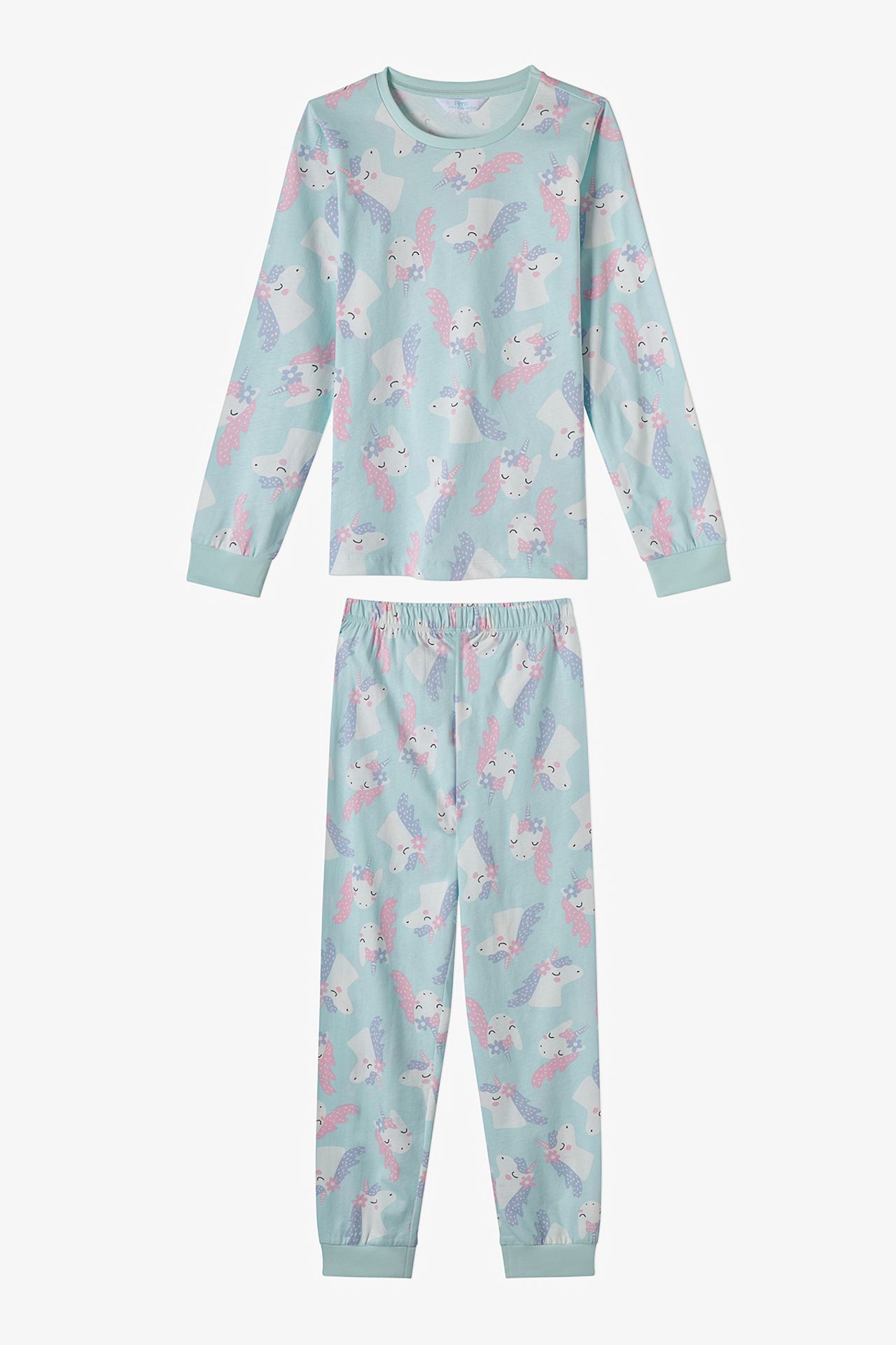 PENTI Girls' Magical Repeat Cotton Long Sleeve Pajama Set 1