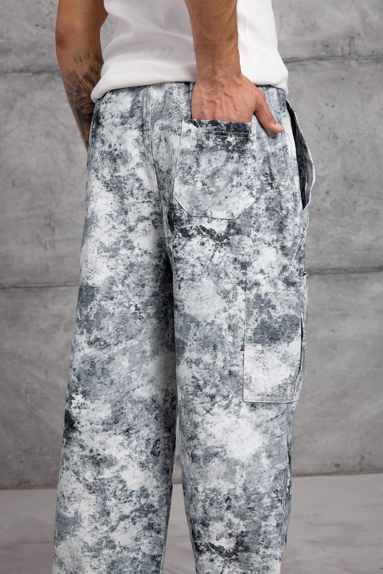 NOMARC Soyut Geniş Paça Kargo Pantolon 5