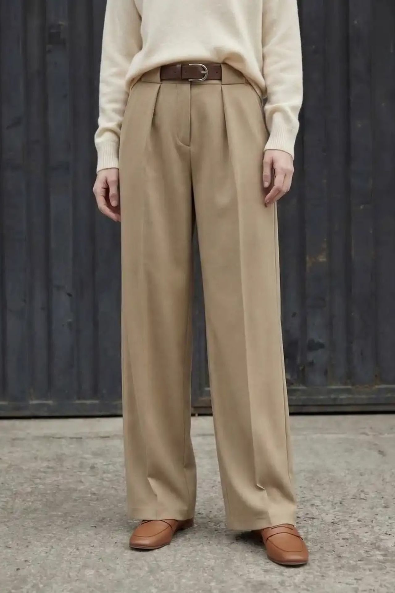 MY FASHION High Waist Pleated Wide Leg Trousers 2