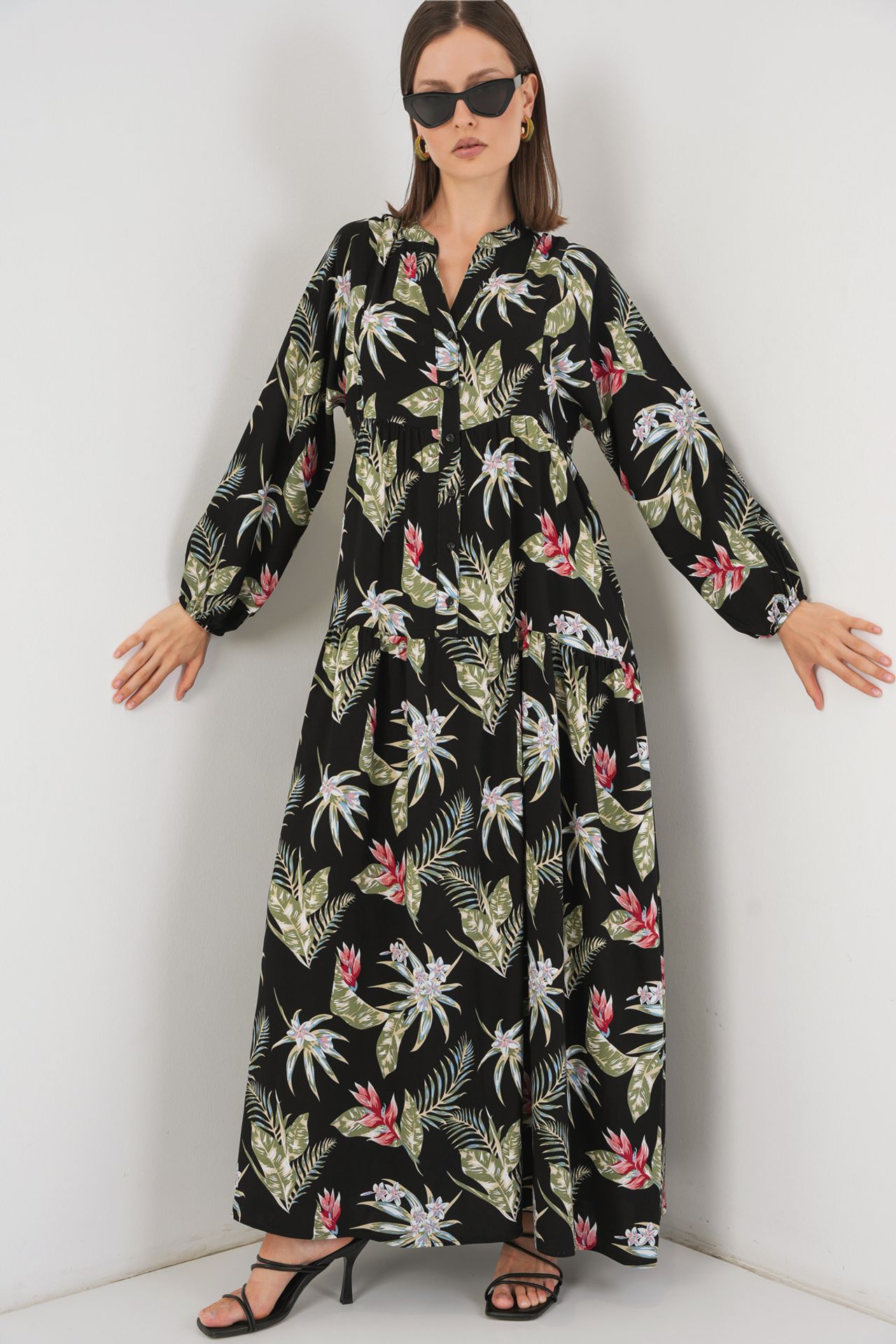 BDART Patterned V-Neck Maxi Dress 1