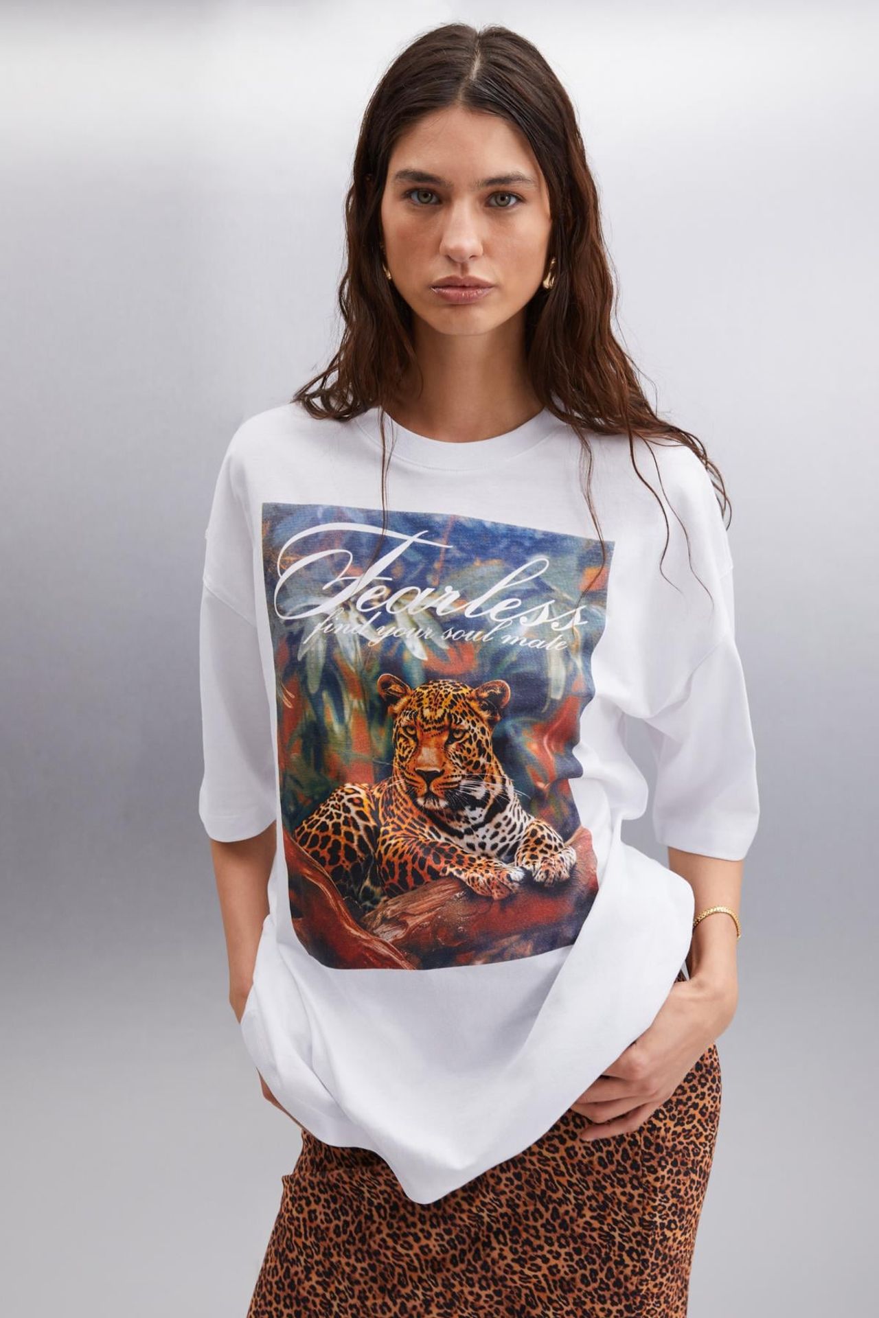 GRIMELANGE Oversized Printed Crew Neck T-Shirt 1