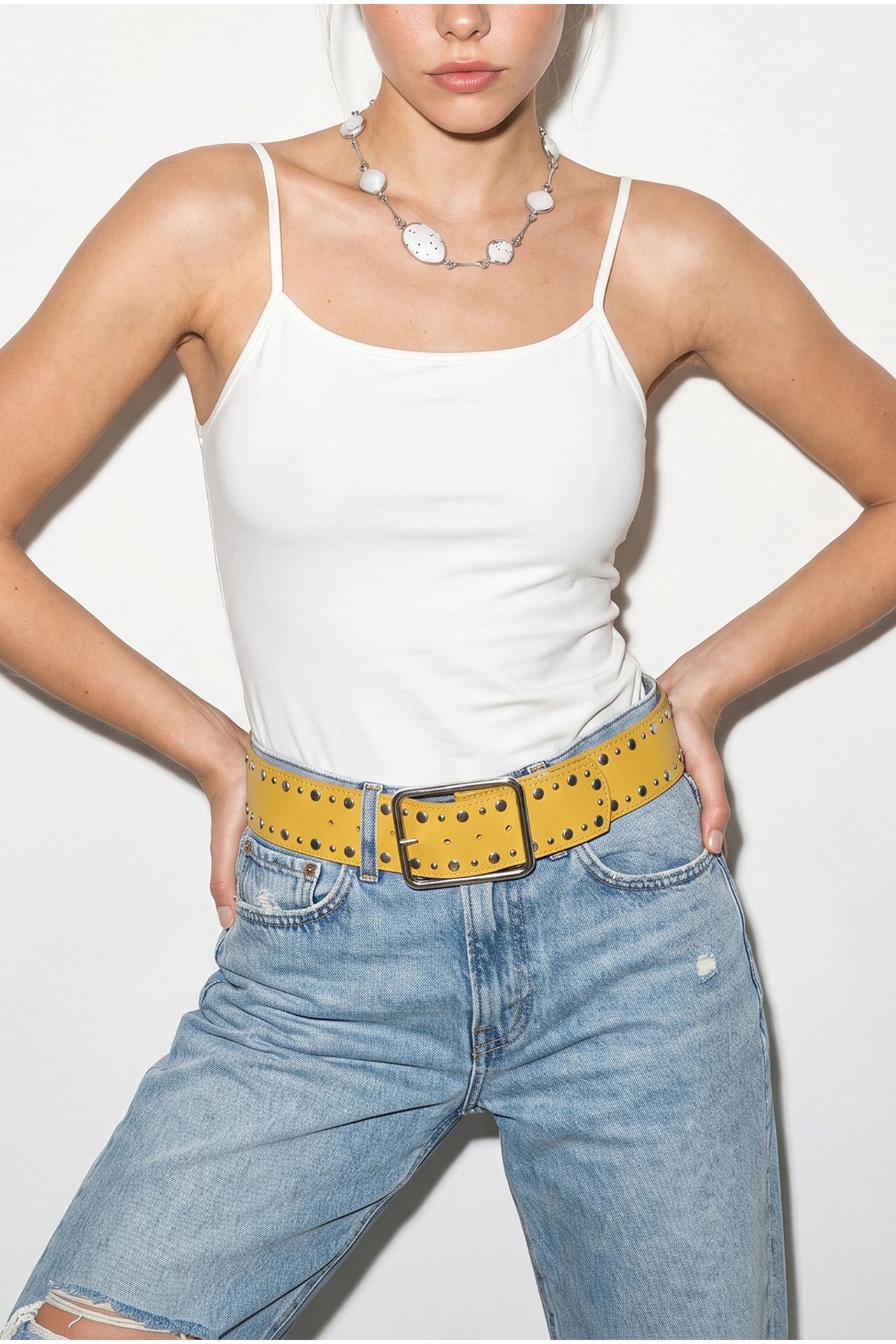 LUCCI Cotton Square-Neck Camisole 4