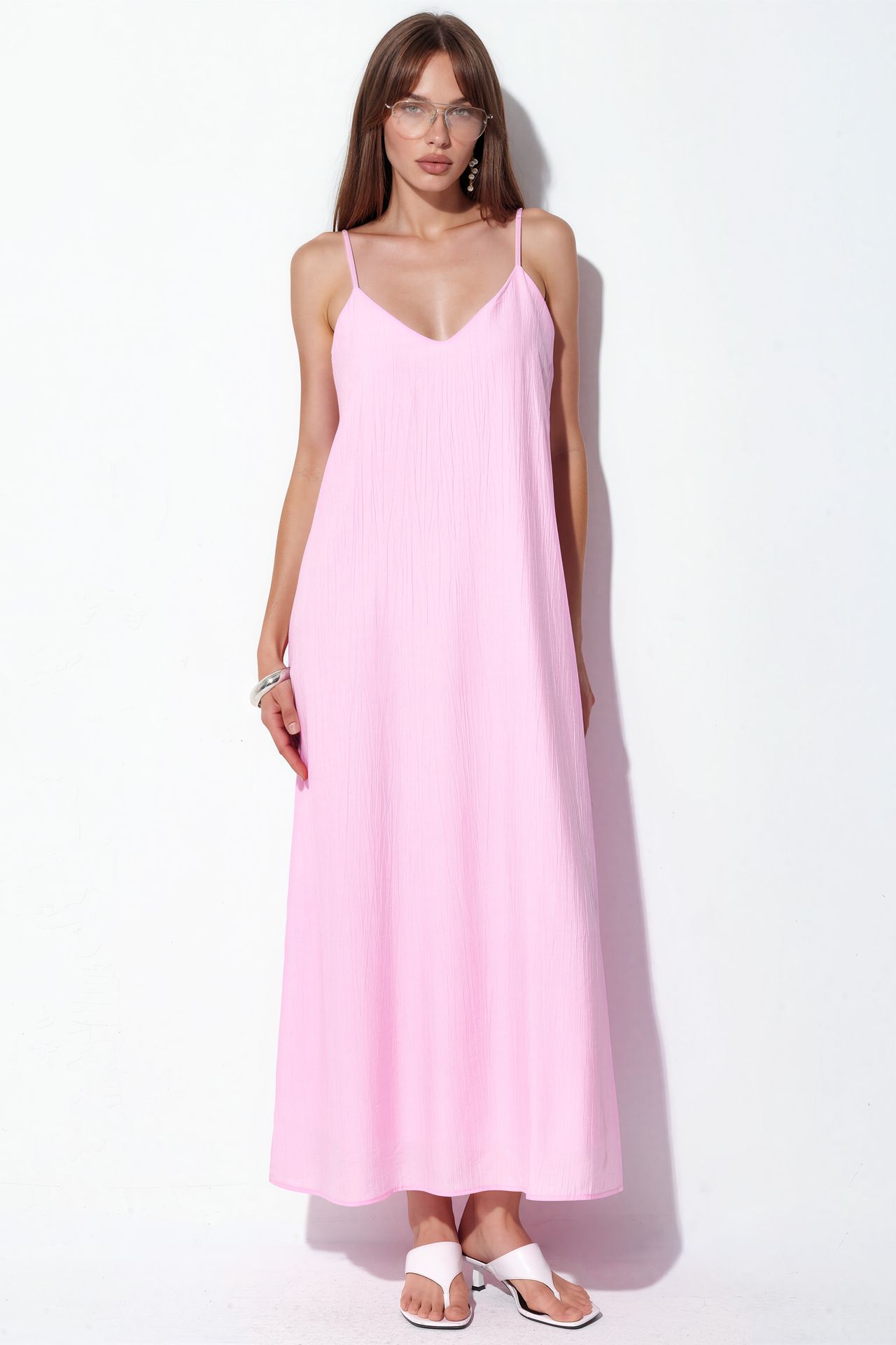 BUSEM Women's Solid Maxi Slip Dress 3