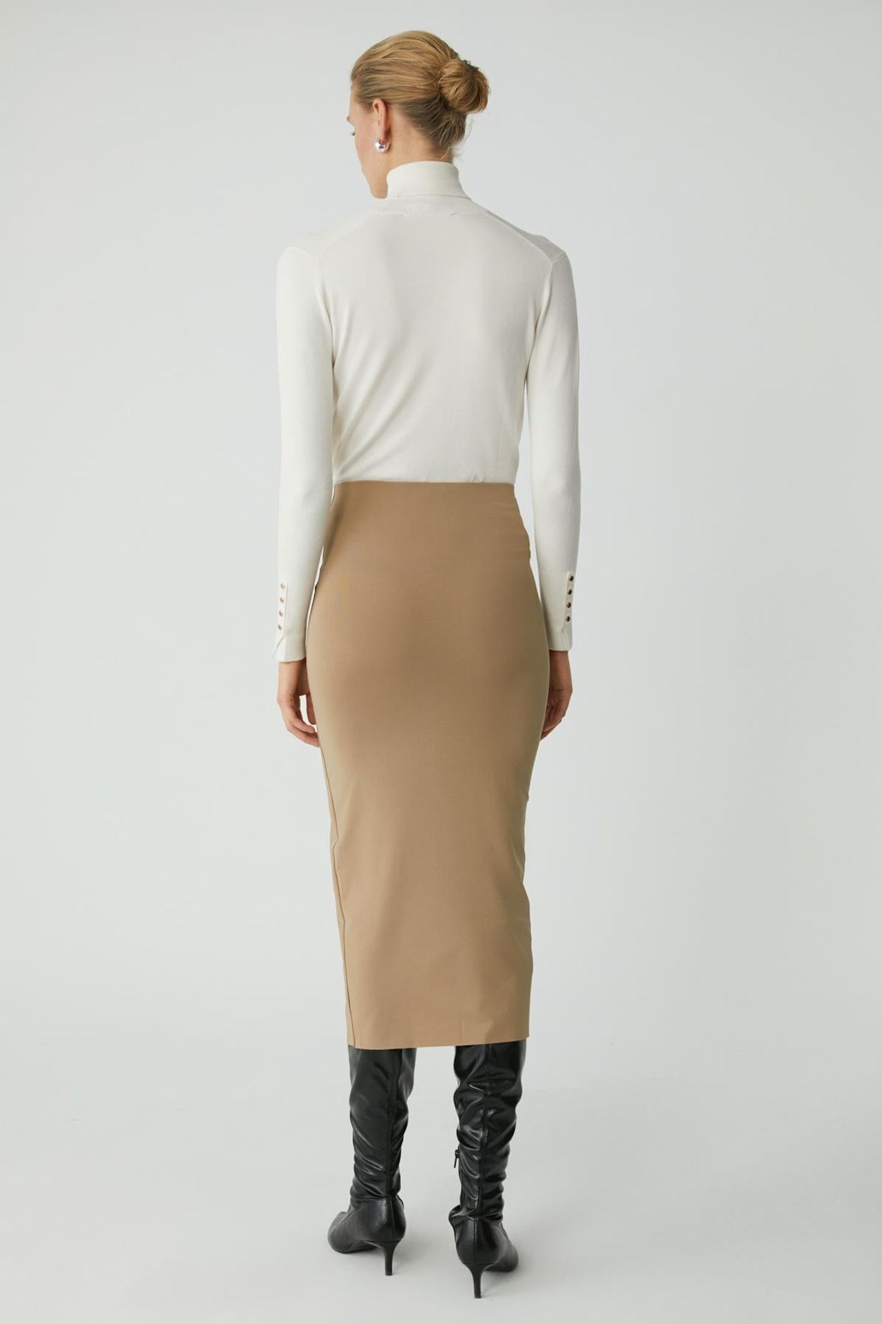 ETHIQUET High Waist Midi Pencil Skirt 5