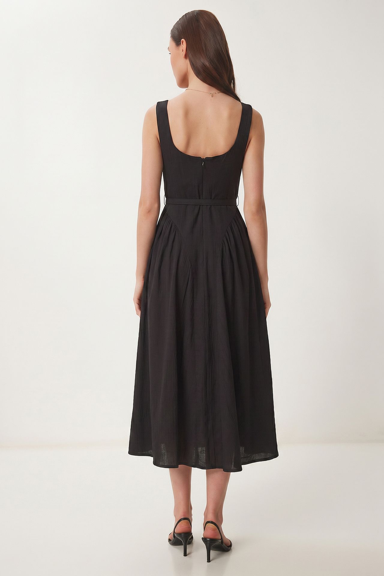 ISTANBUL Belted Sleeveless Midi Dress 5