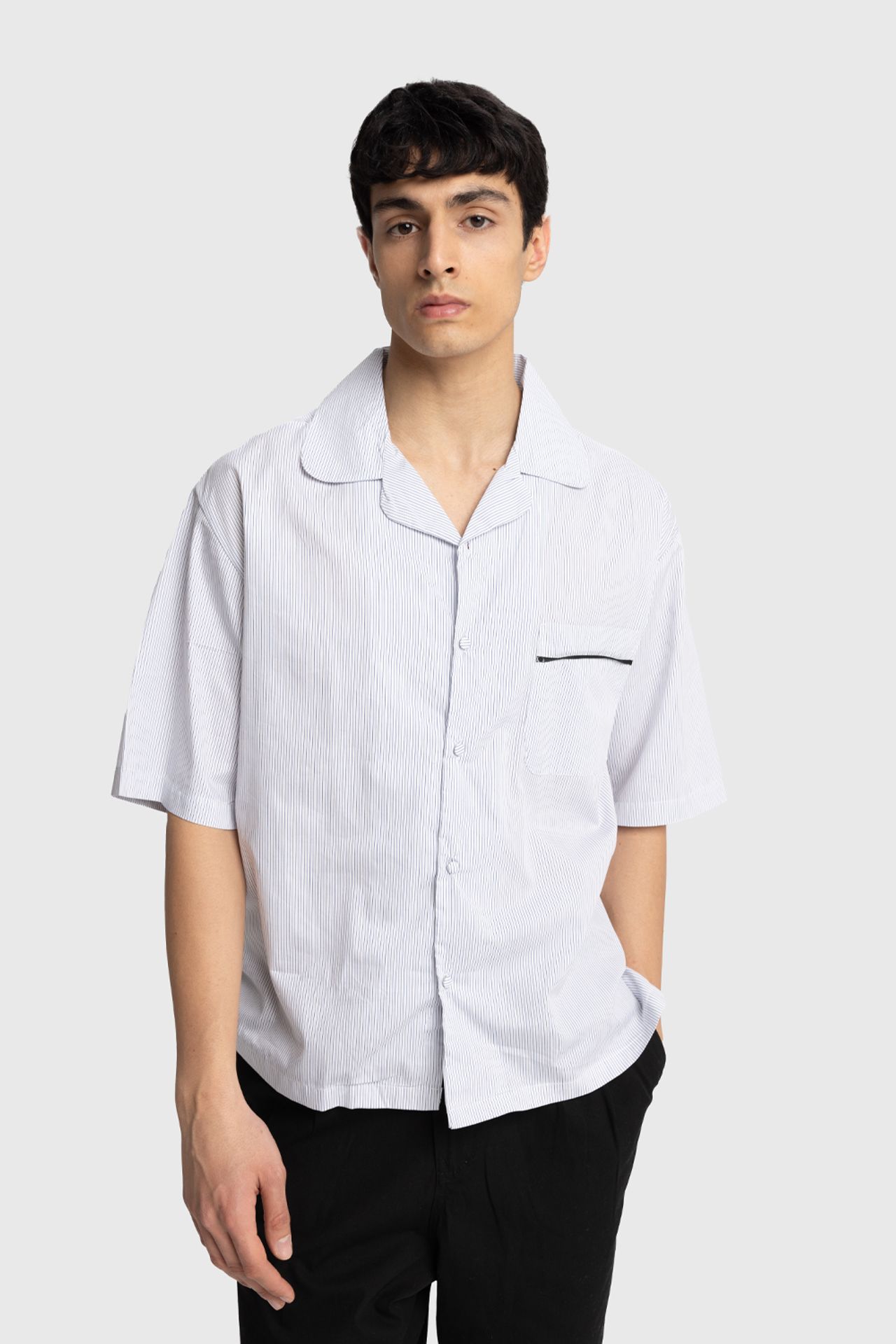 GIESTO Men's Pinstripe Short Sleeve Shirt 1