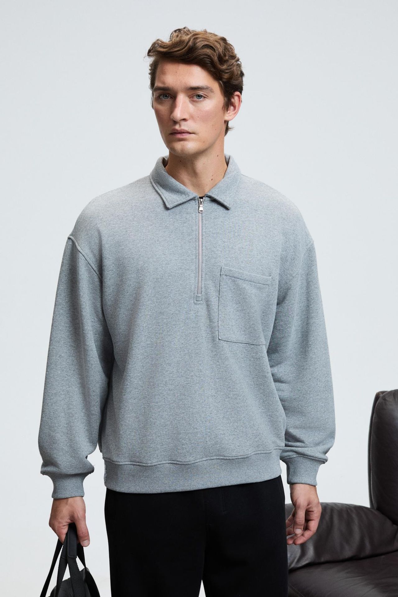 GRIMELANGE Yarım Fermuarlı Cepli Sweatshirt 4