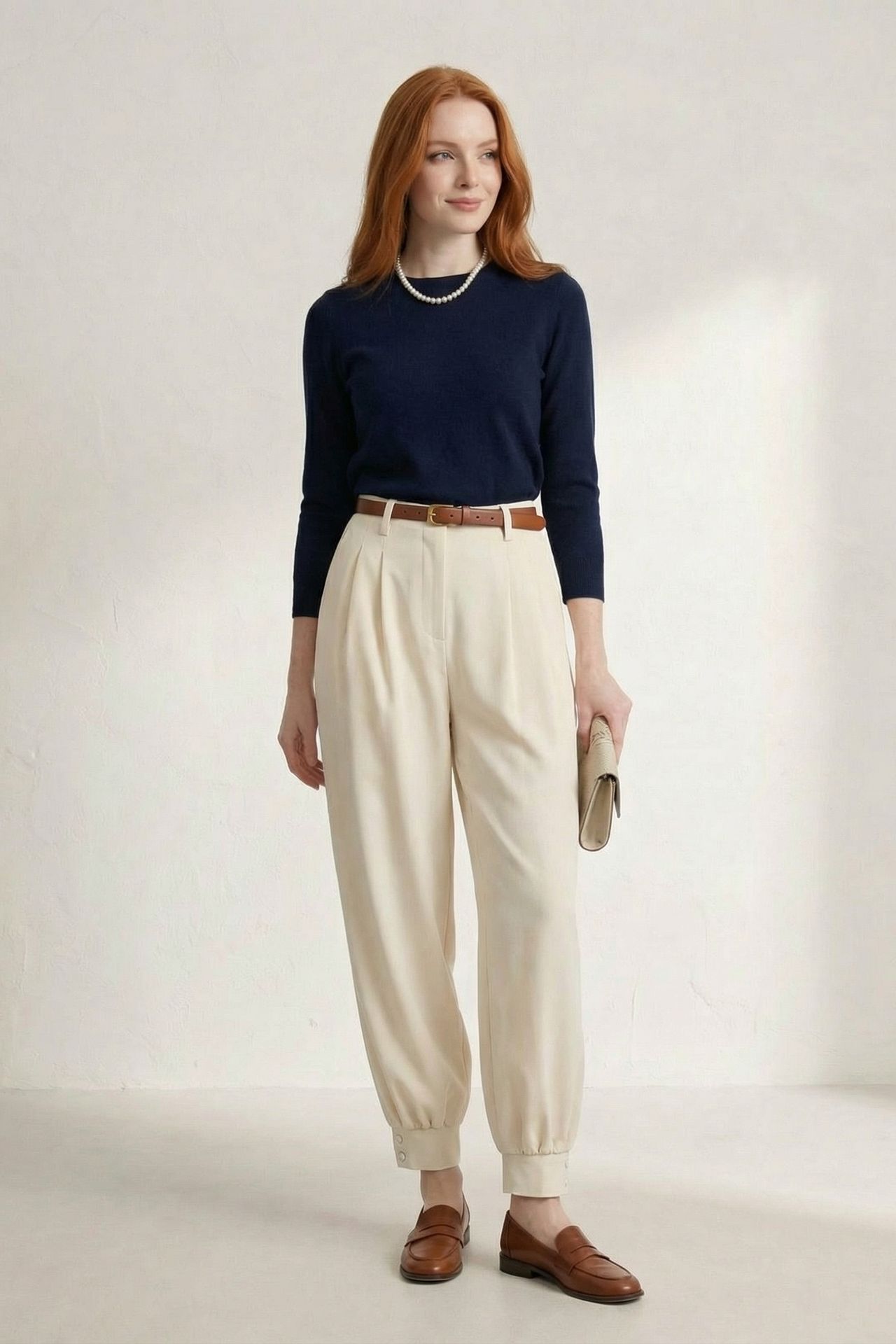 MY FASHION Belted Buttoned Leg Tailored Trousers 3