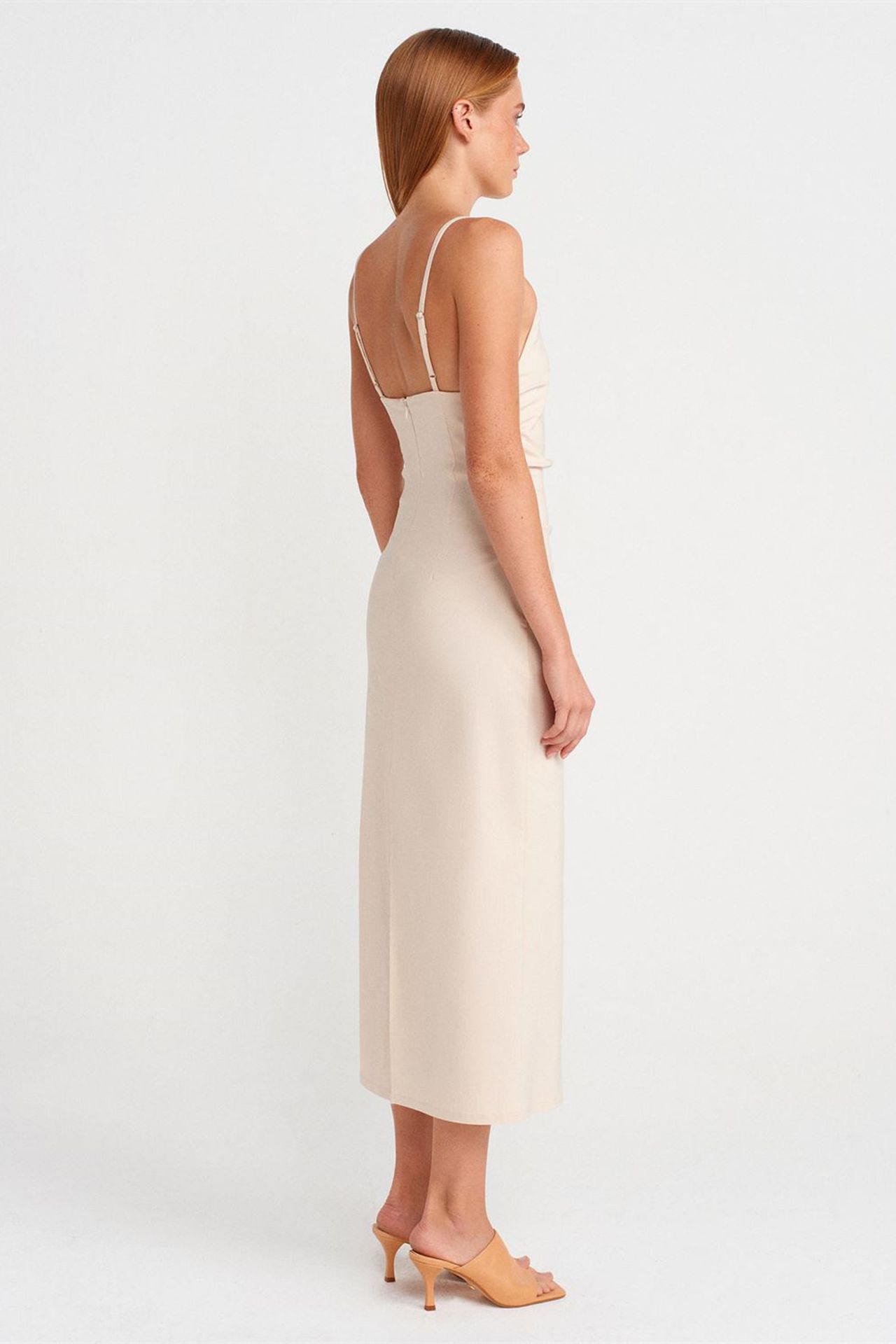 DILVIN Askısız Bodycon Midi Elbise 2