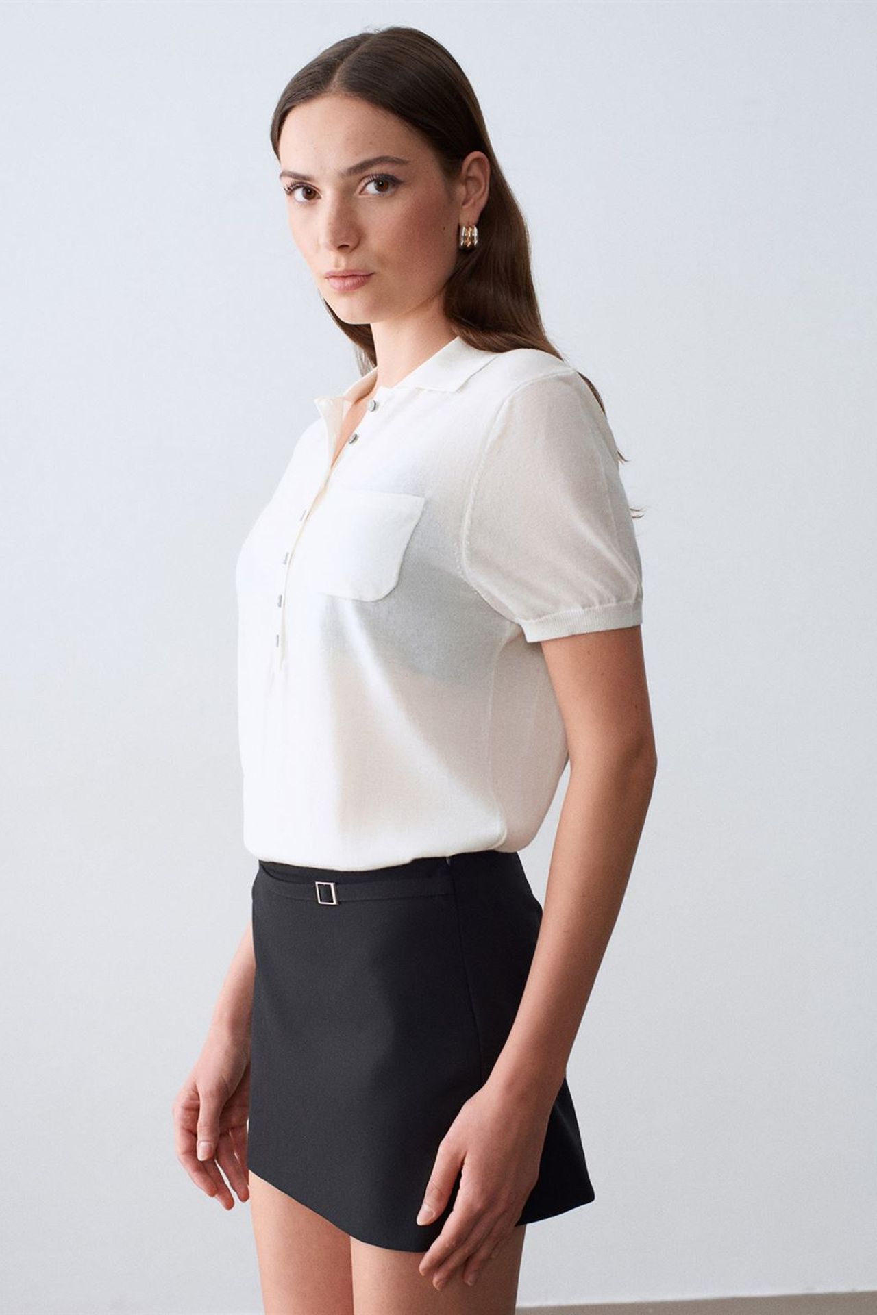 DILVIN High-Waist Belted A-Line Mini Skirt 3