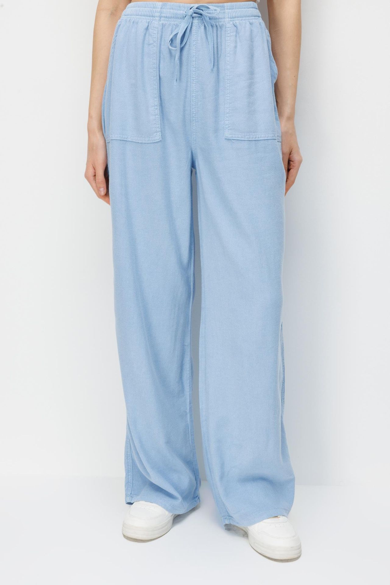MIXRAY High Waist Wide Leg Palazzo Pants with Drawstring Waist 2