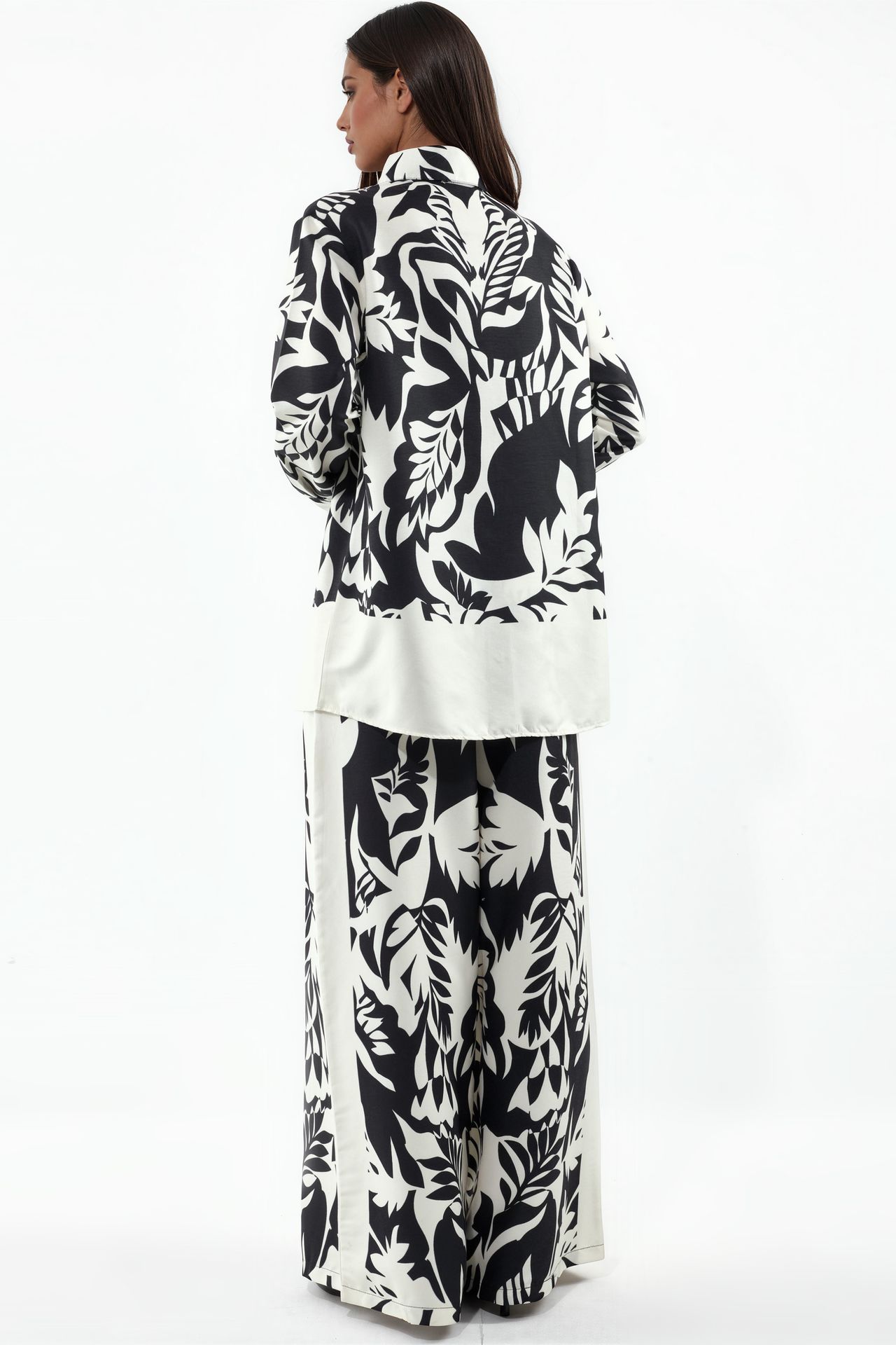 MSN Floral Cotton-Viscose Shirt And Wide-Leg Pants Set 3