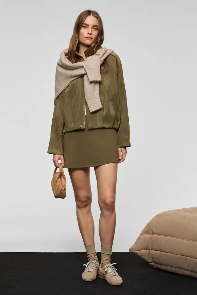 GRIMELANGE Mid-Waist A-Line Mini Skirt