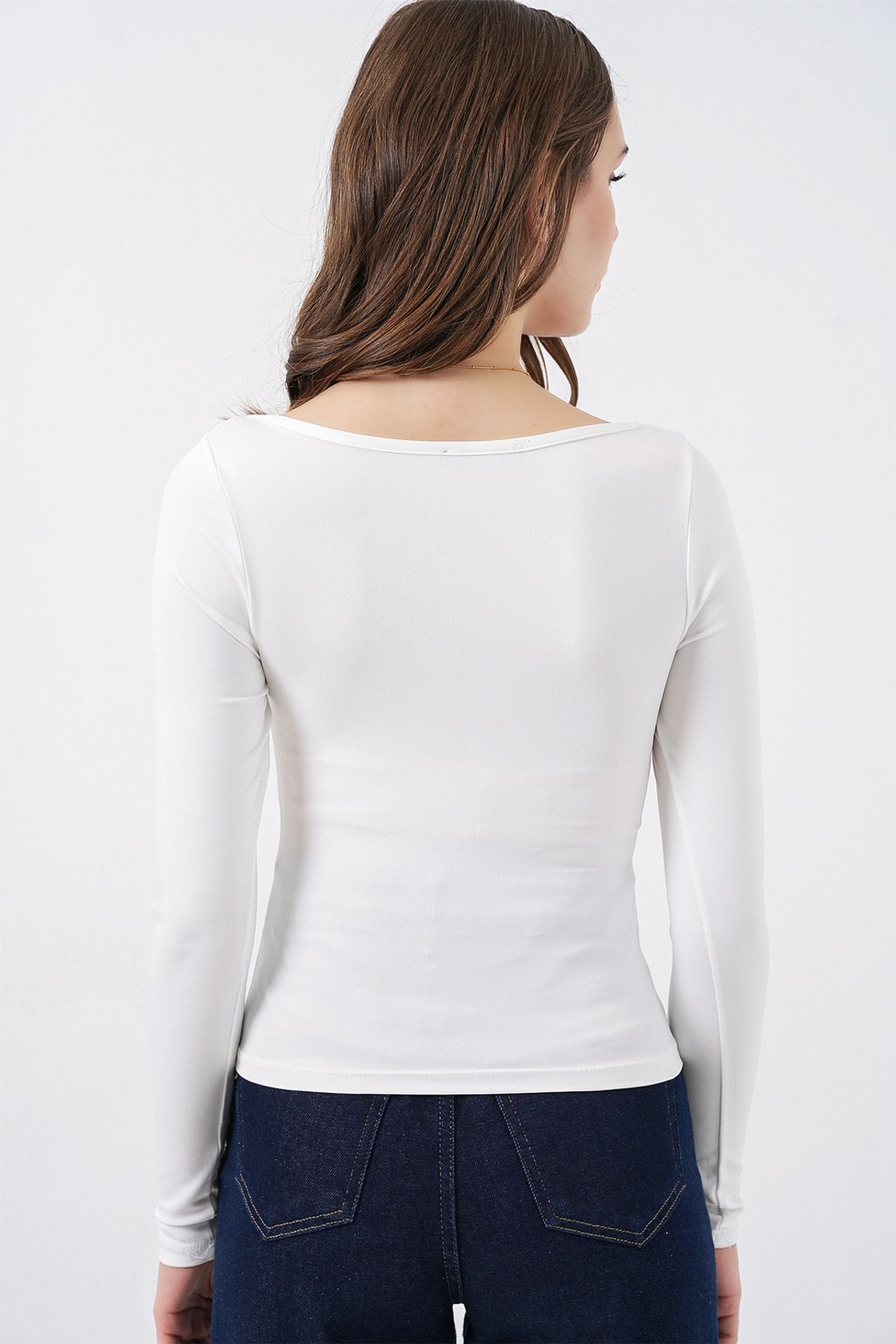 BDART Long Sleeve Fitted Blouse with Heart Collar 6