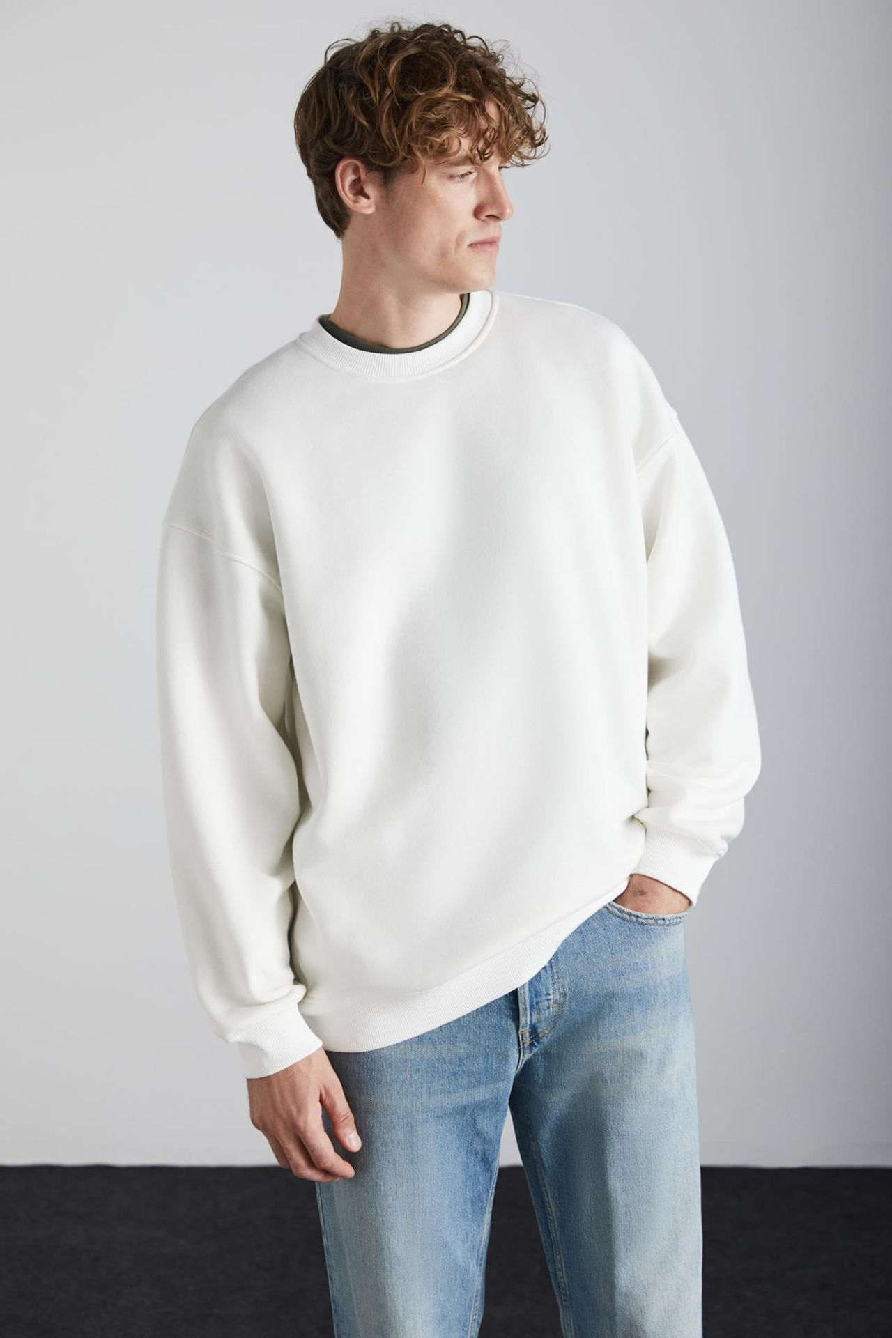 GRIMELANGE Bol Kesim Fitilli Bisiklet Yaka Sweatshirt 4