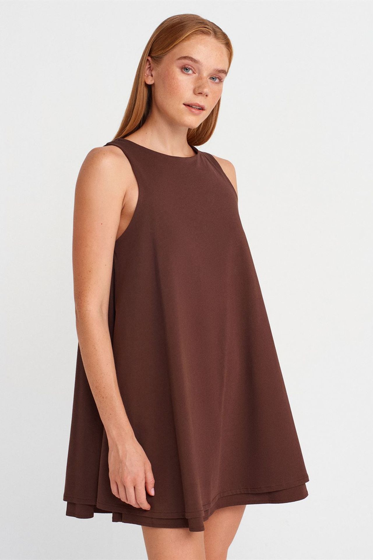 DILVIN Cotton Poplin Sleeveless Mini Shift Dress 1
