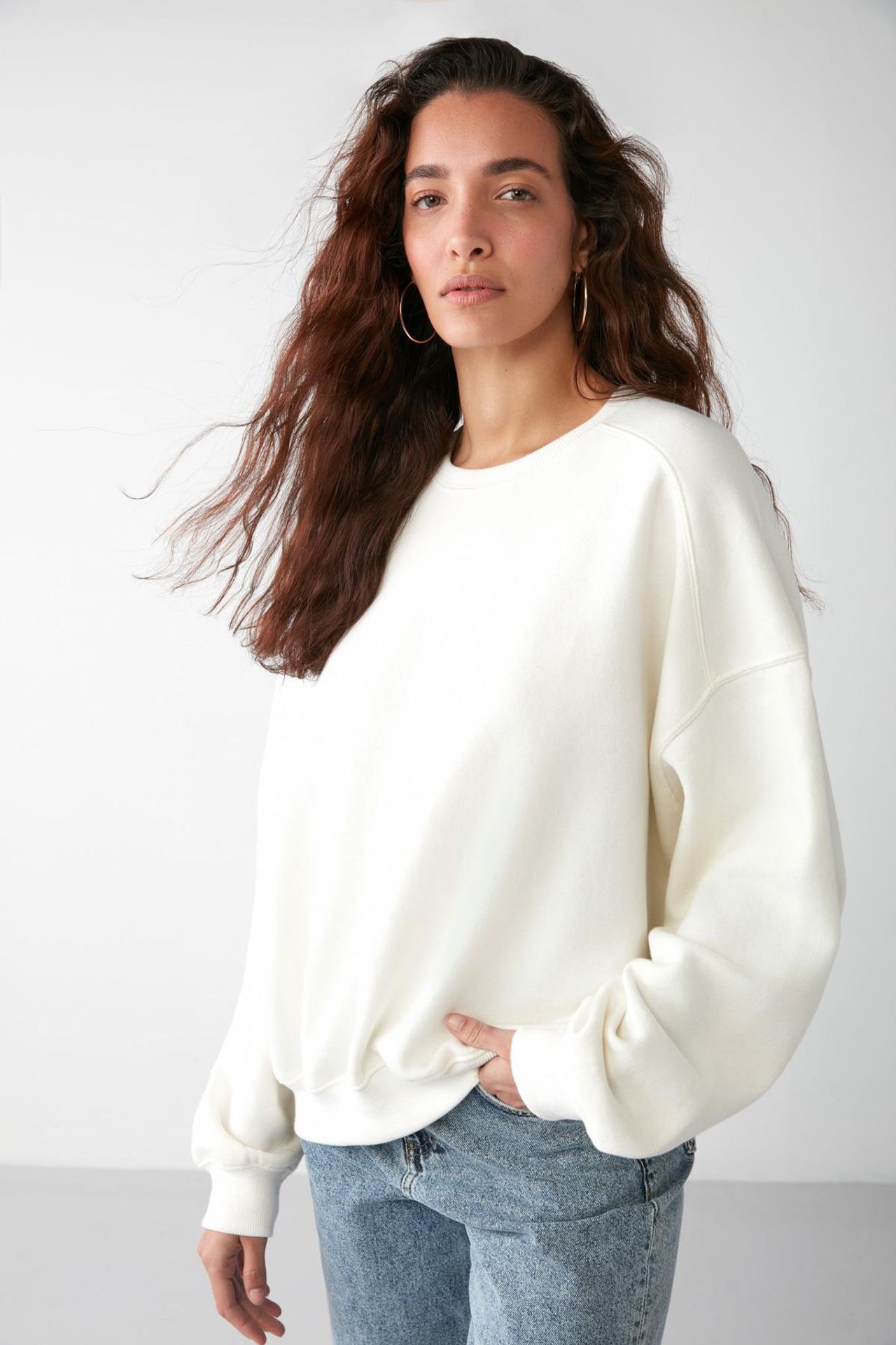 GRIMELANGE Bol Kesimli Bisiklet Yaka Sweatshirt 5