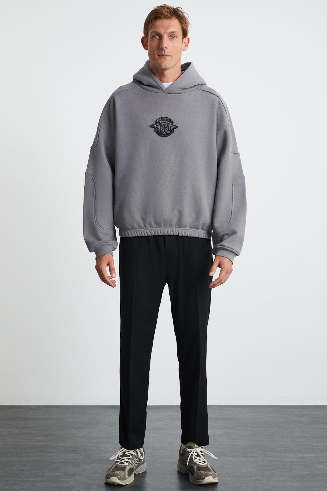 GRIMELANGE Logolu İşlemeli Kapüşonlu Sweatshirt 3