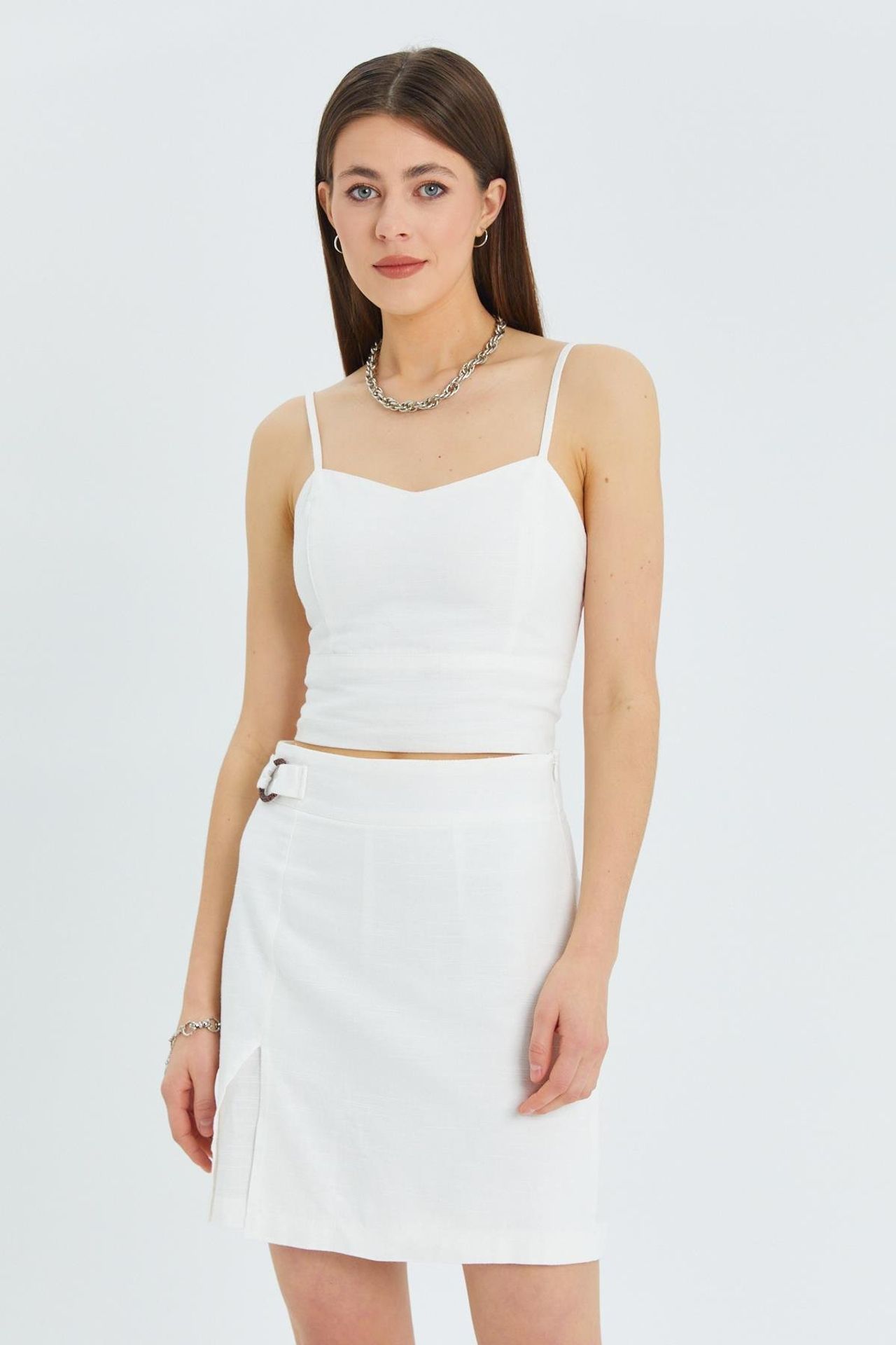 Sweetheart Neckline Strappy Crop Cami Top 1