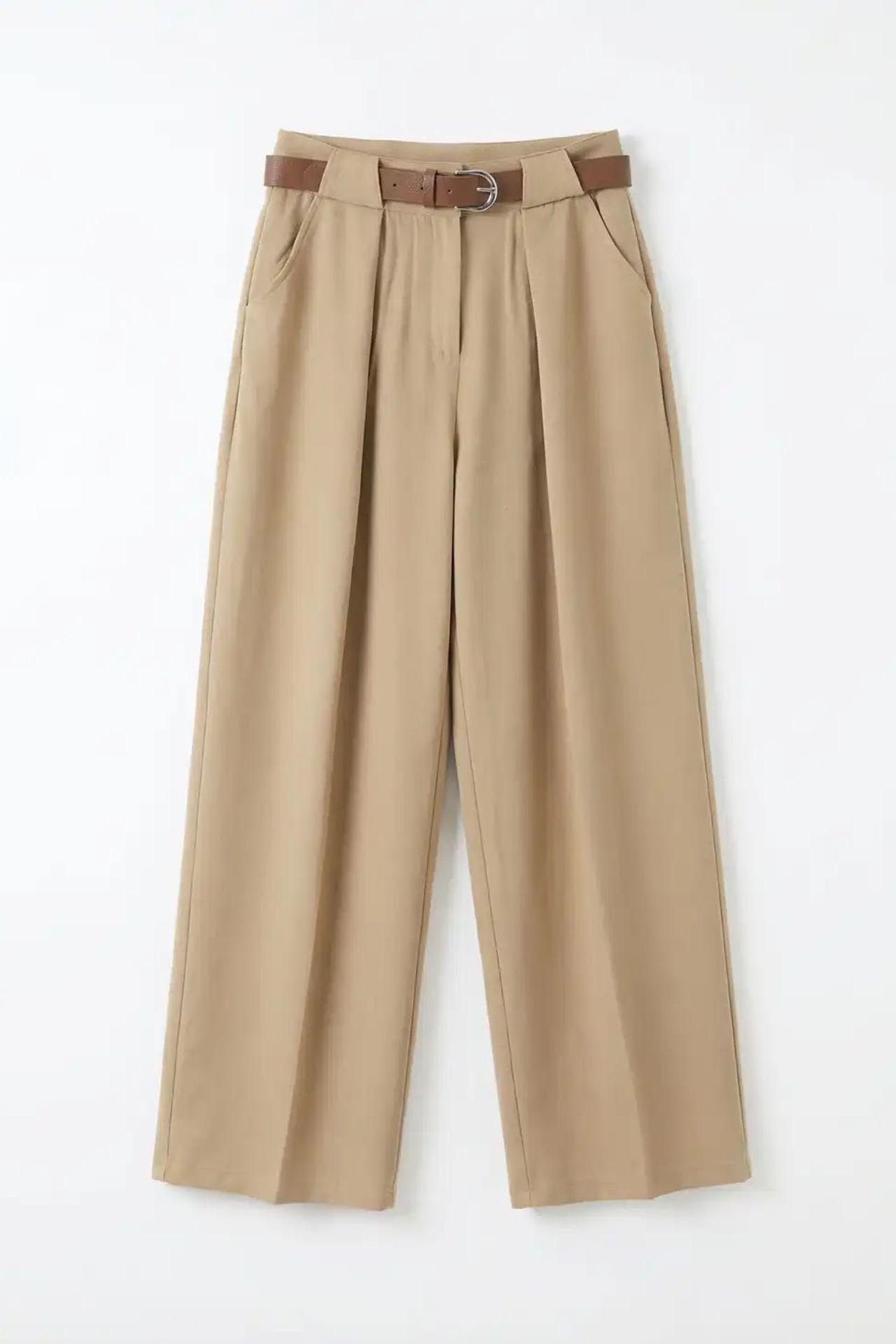 MY FASHION High Waist Pleated Wide Leg Trousers 1