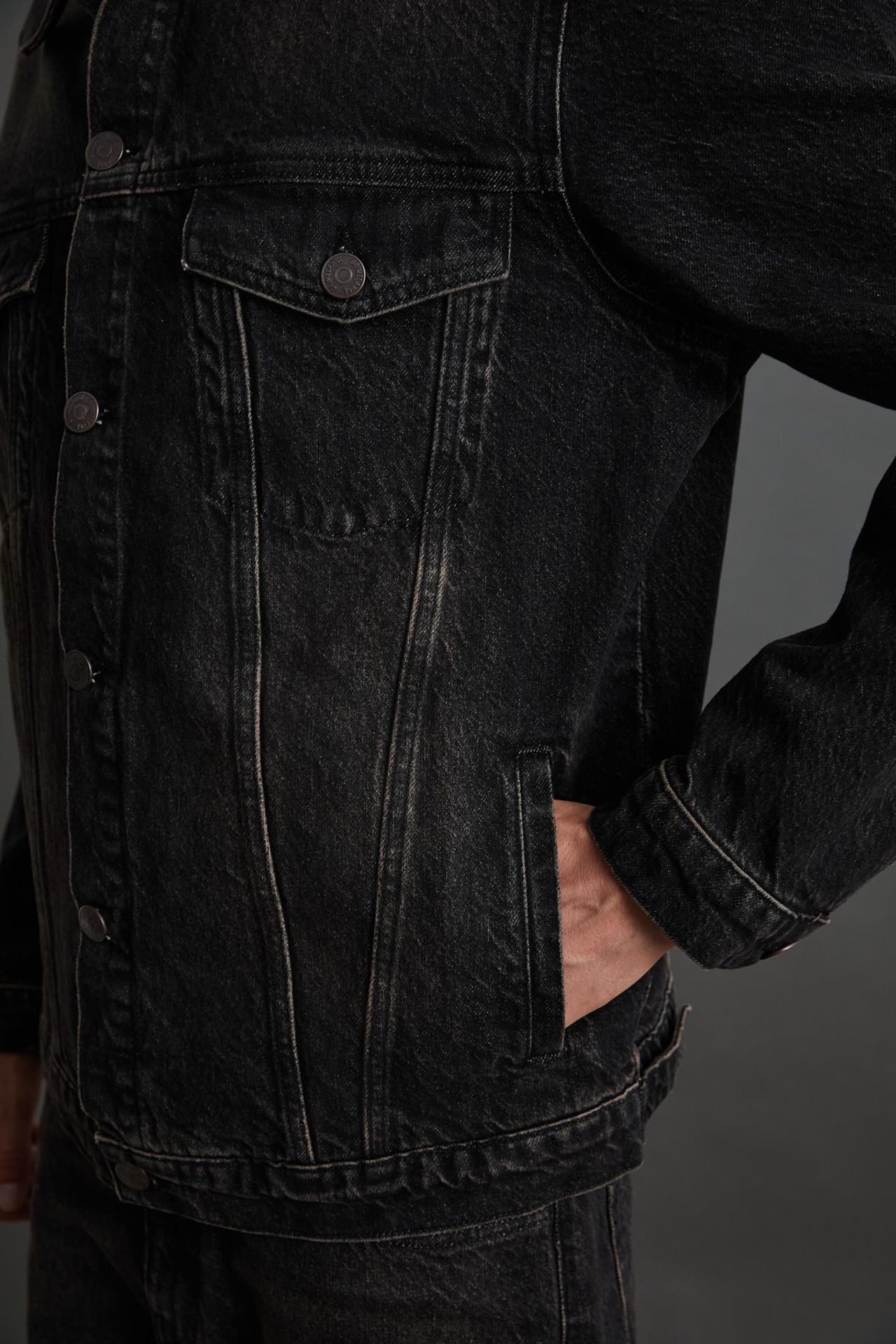 GRIMELANGE Geniş Kalıplı Gömlek Yaka Denim Ceket 5