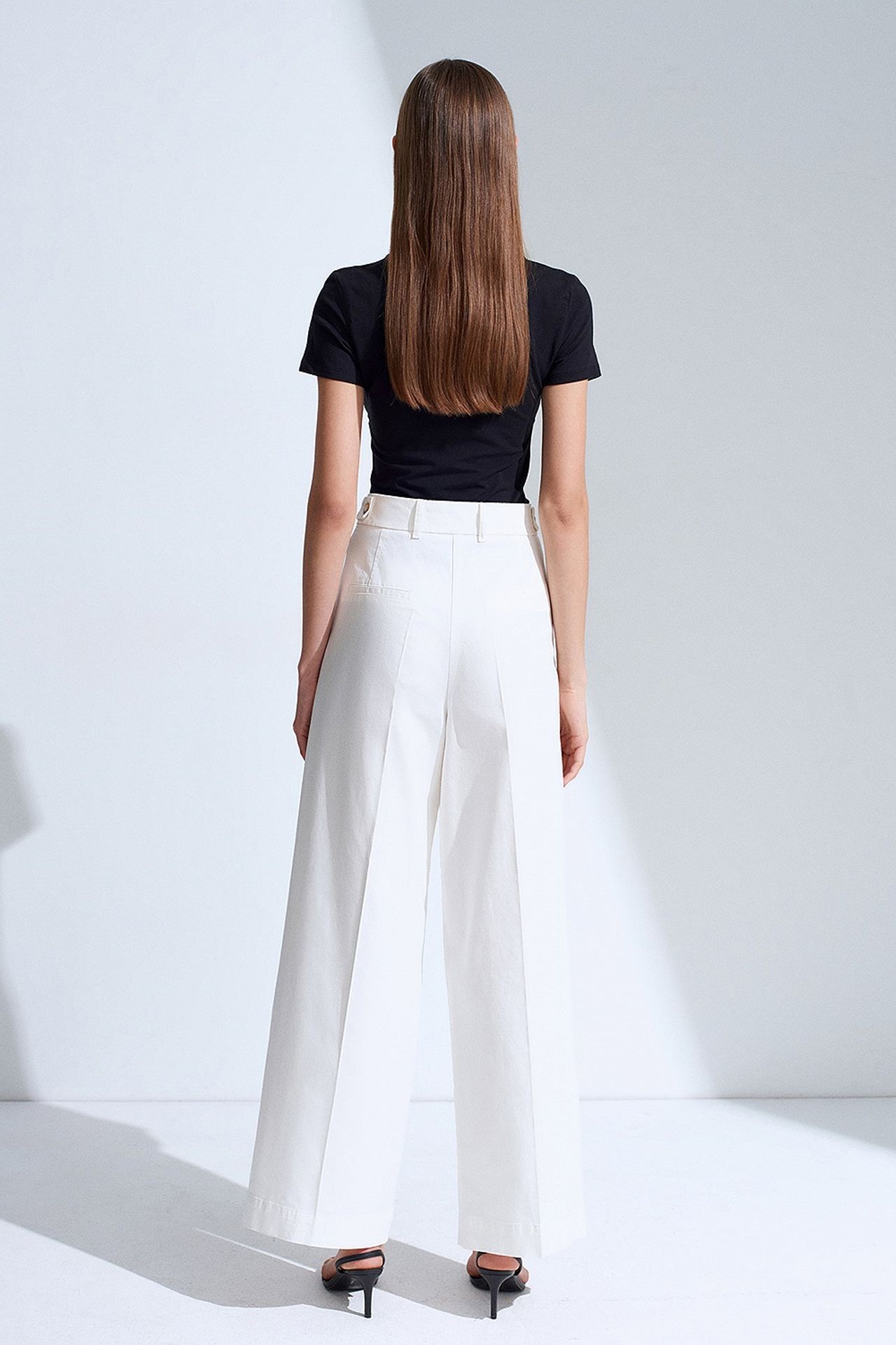 DILVIN Women's High-Waist Pleated Wide-Leg Trousers 2