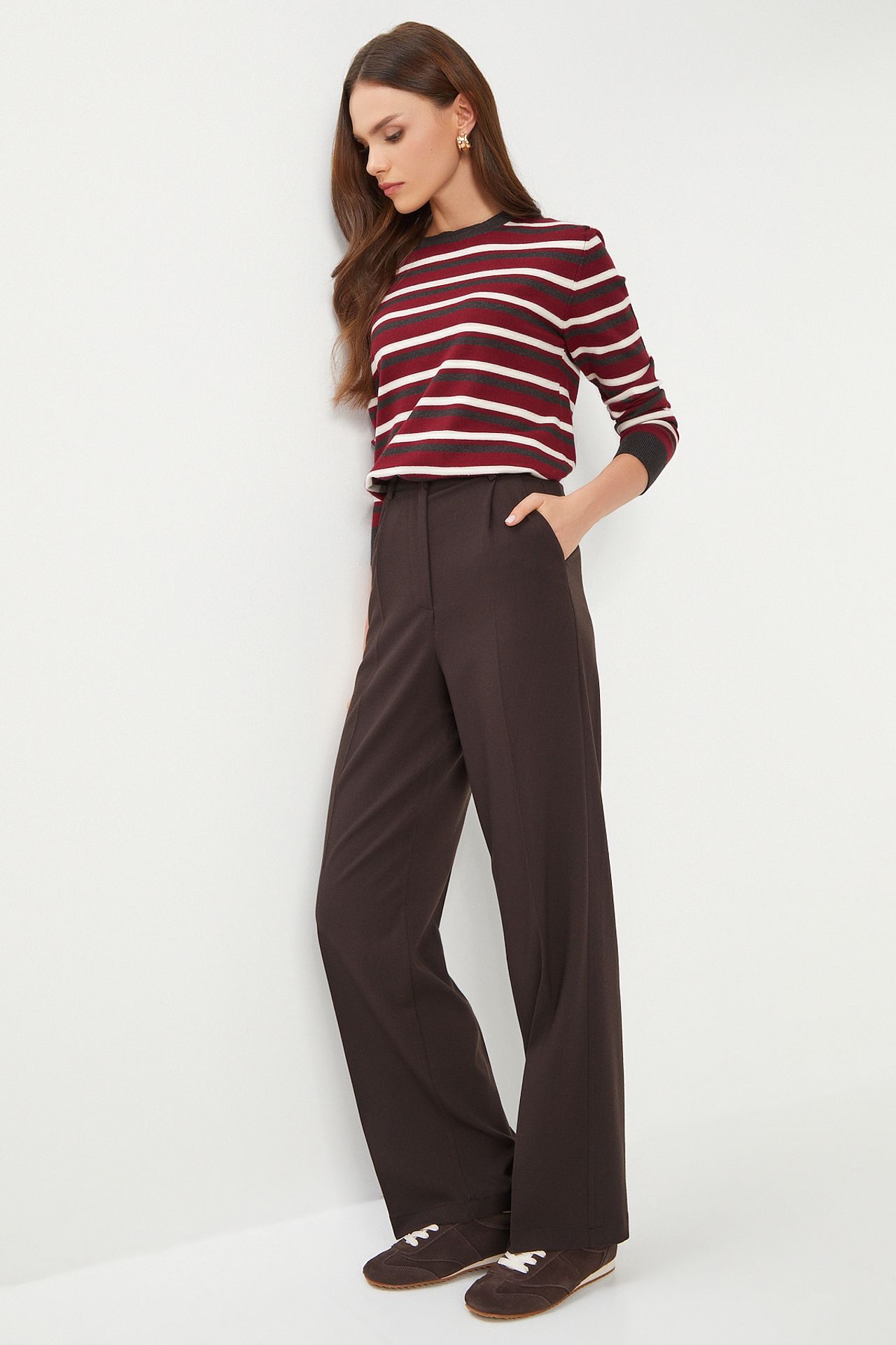 ISTANBUL Pleated Straight Leg Pants 1