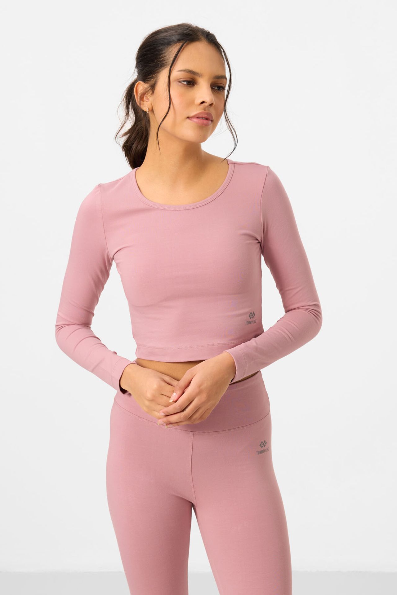 TOMMY Cotton Elastane Crop T-Shirt And Leggings Set 6