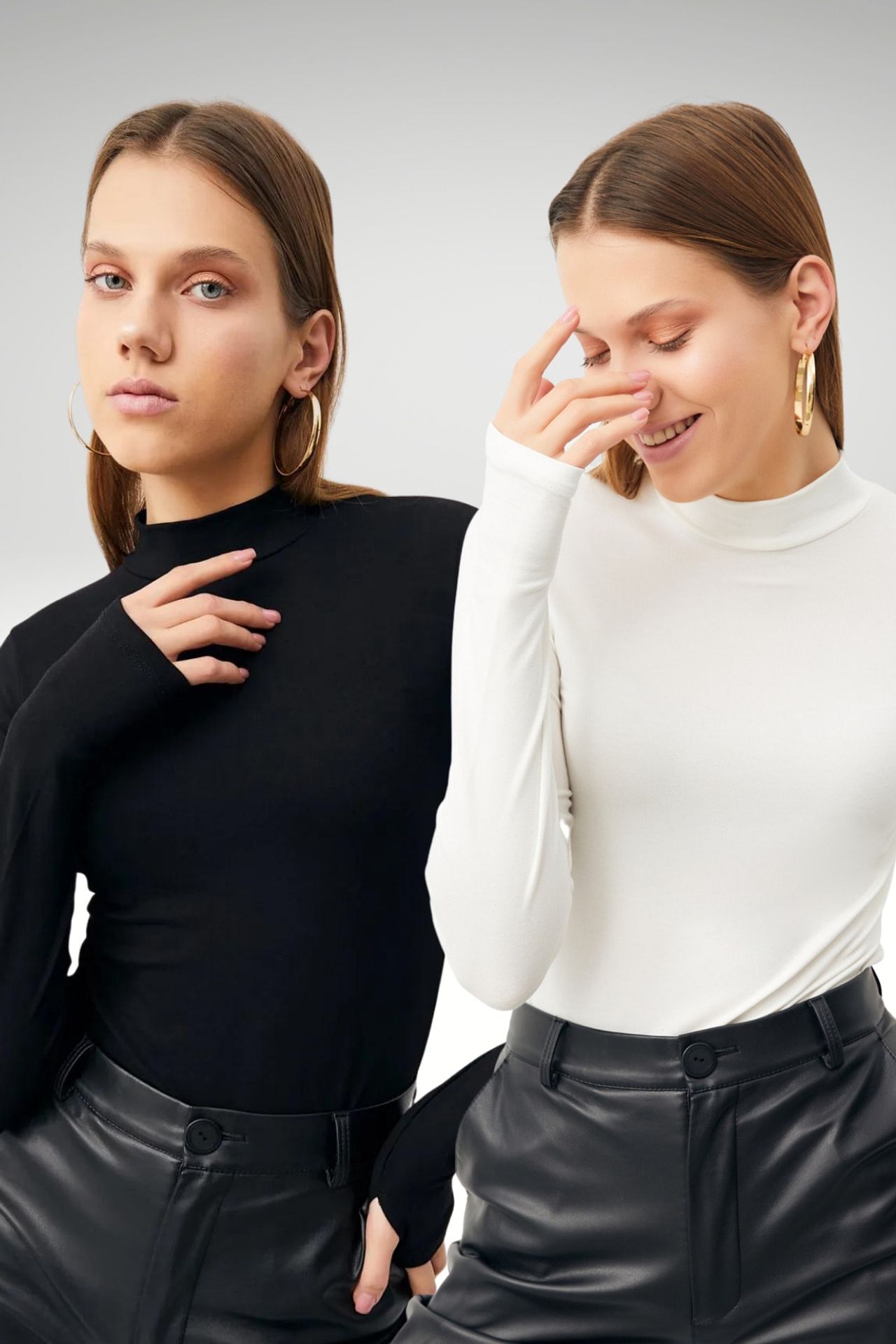 BIPANTOLON Kadın 2'li Cut Out Detaylı Yarım Balıkçı Yaka Body 1