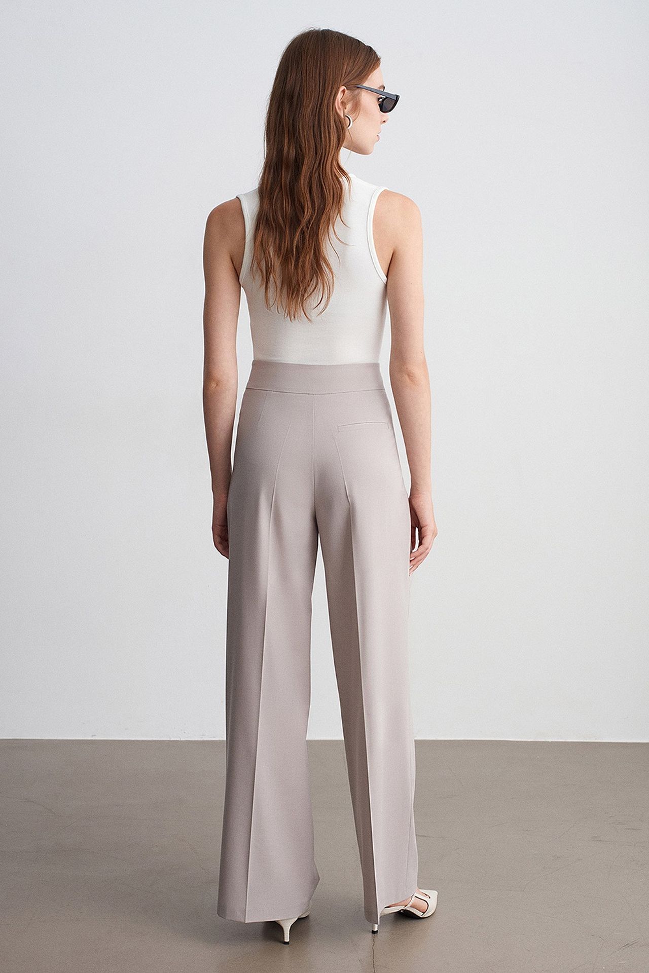 DILVIN Belted Wide-Leg Woven Trousers 2