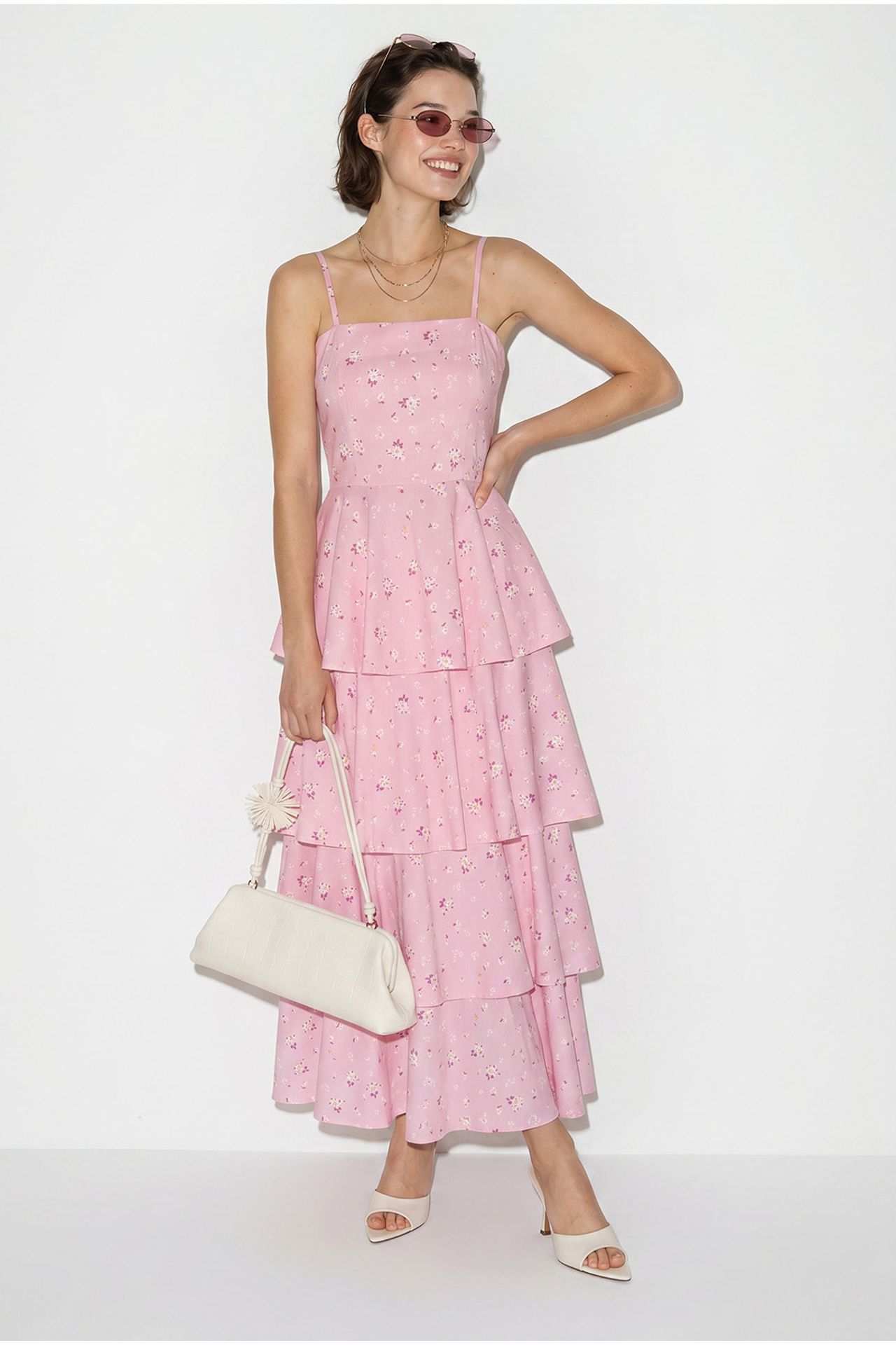 LUCCI Floral Chiffon Maxi Dress 5
