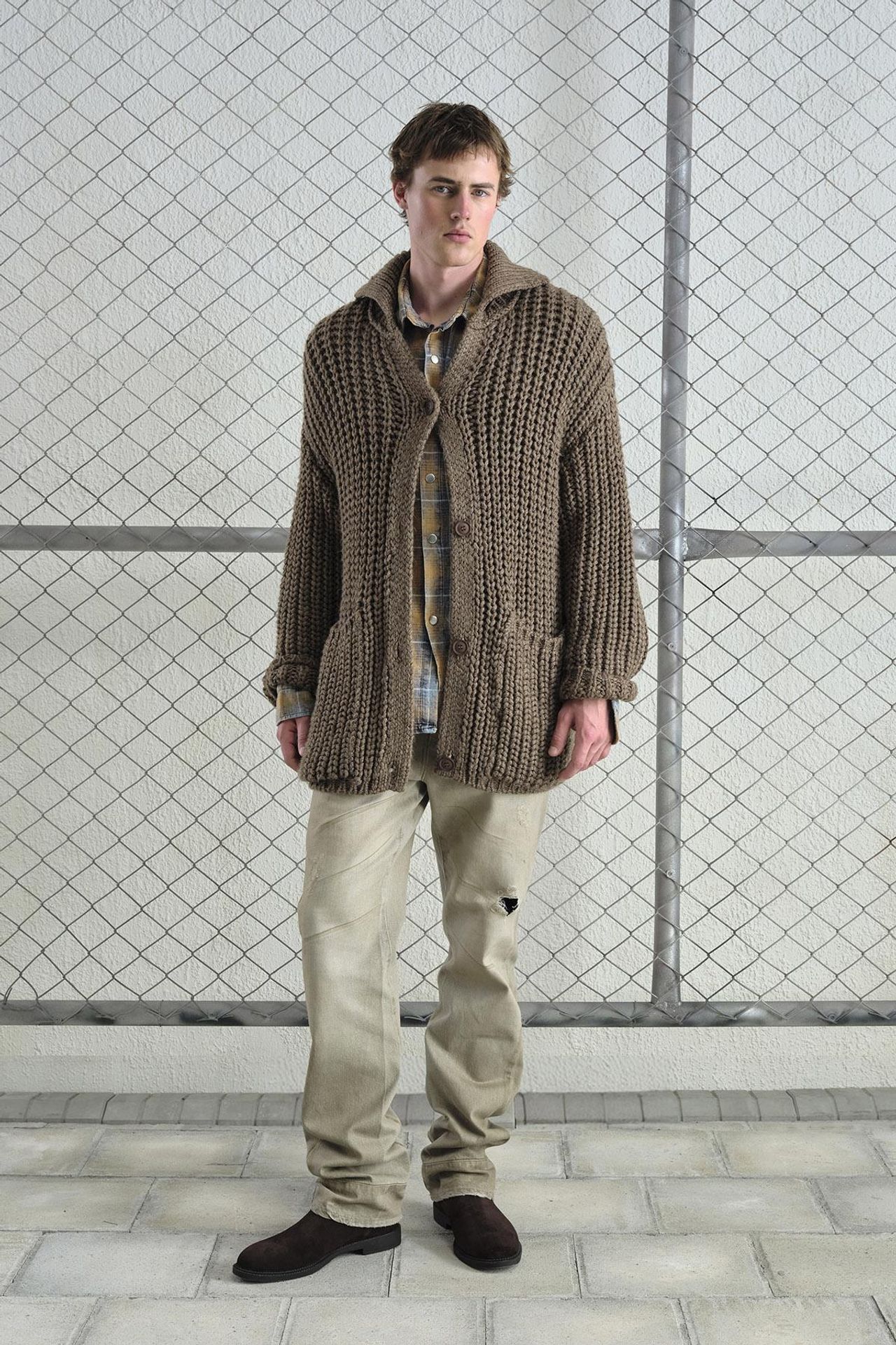 GIESTO Oversized Ribbed Knitwear Cardigan with Turtleneck and Pockets 1