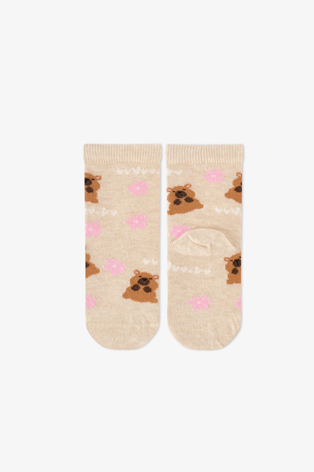 PENTI Girls' Capy Neutrals Cotton 2-Pack Crew Socks 4