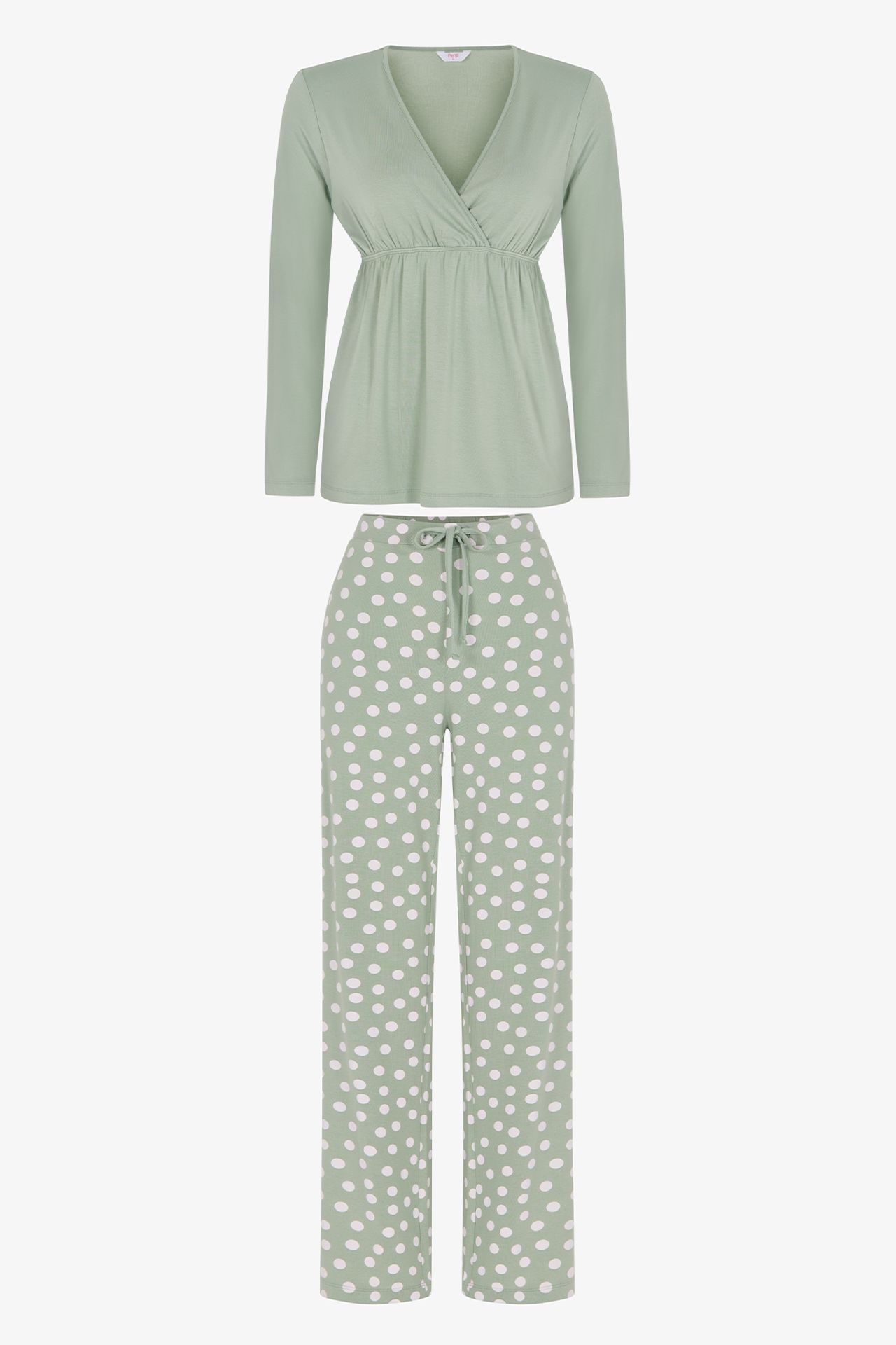 PENTI Mama Polka Dot Long Sleeve Pajama Set 4