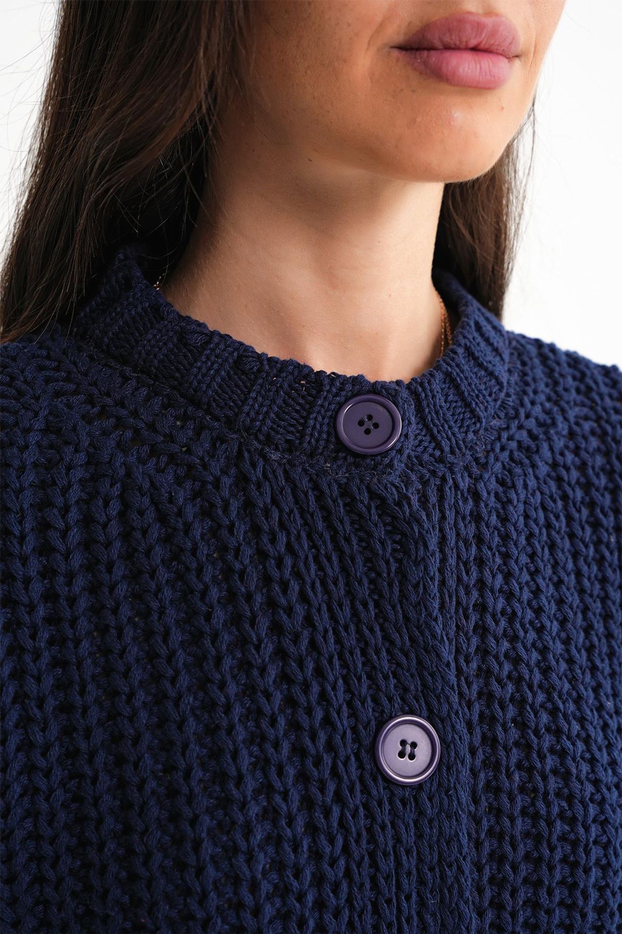 Mixray Textured Ribbed Knit Cardigan with Buttons 6
