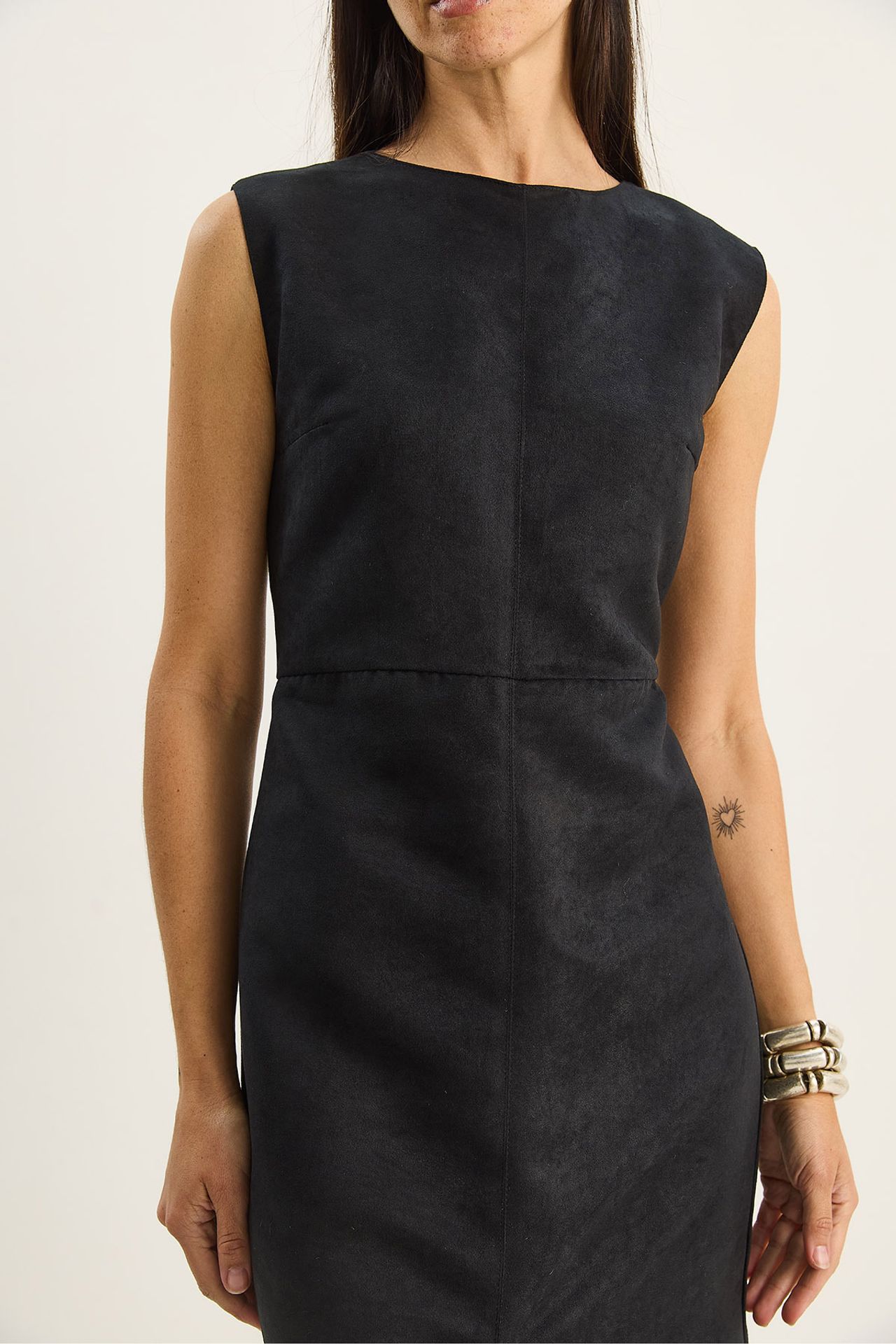 LUCCI Faux Suede Midi Dress