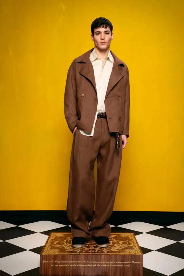 GIESTO Buttoned Linen Jacket with Jacket Collar