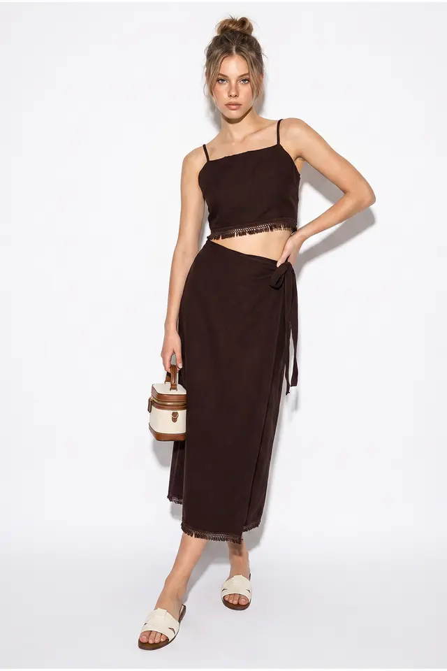 LUCCI Two-Piece Viscose Cotton Blouse And Skirt Set