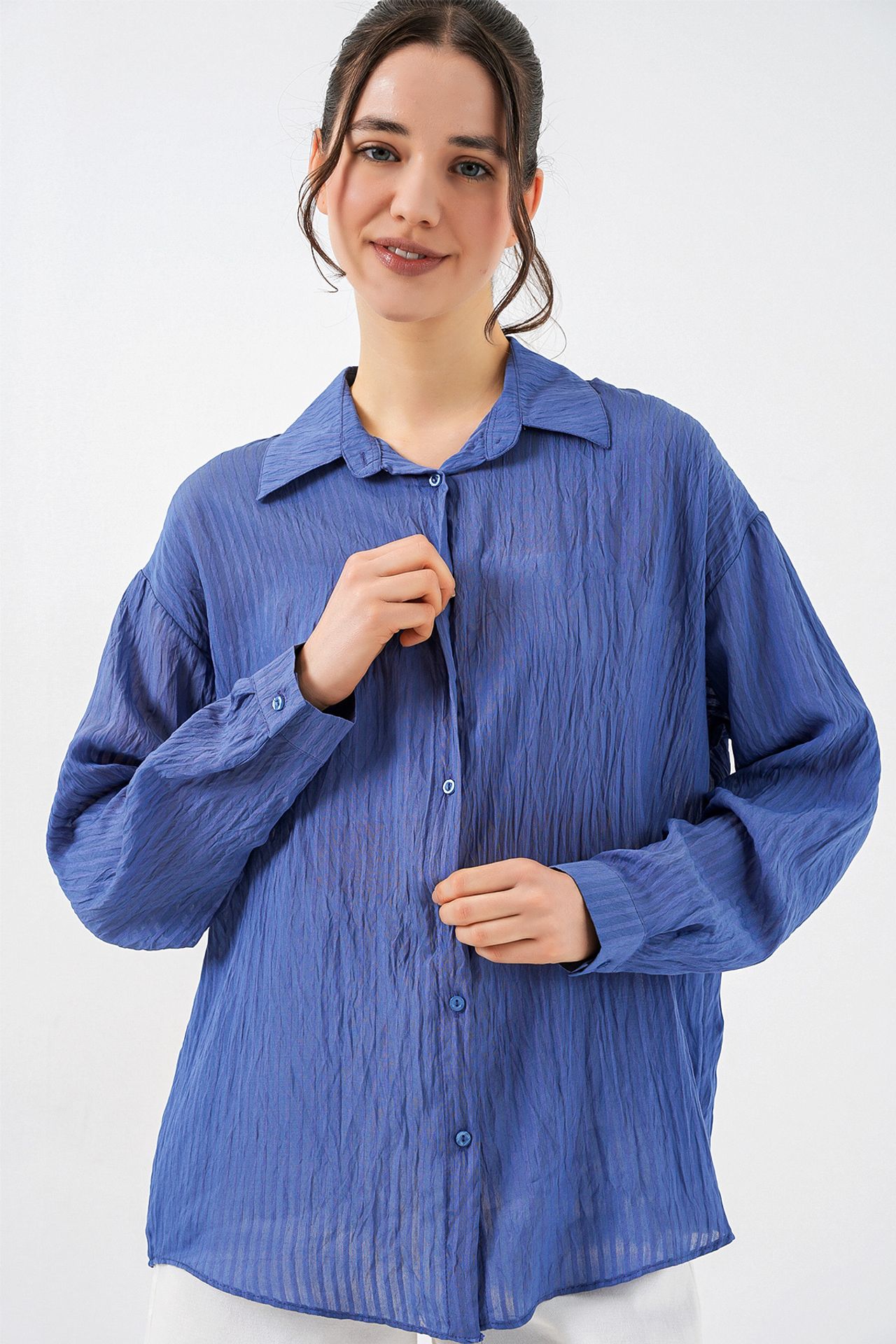 BDART Textured Long Sleeve Button-Up Shirt 4