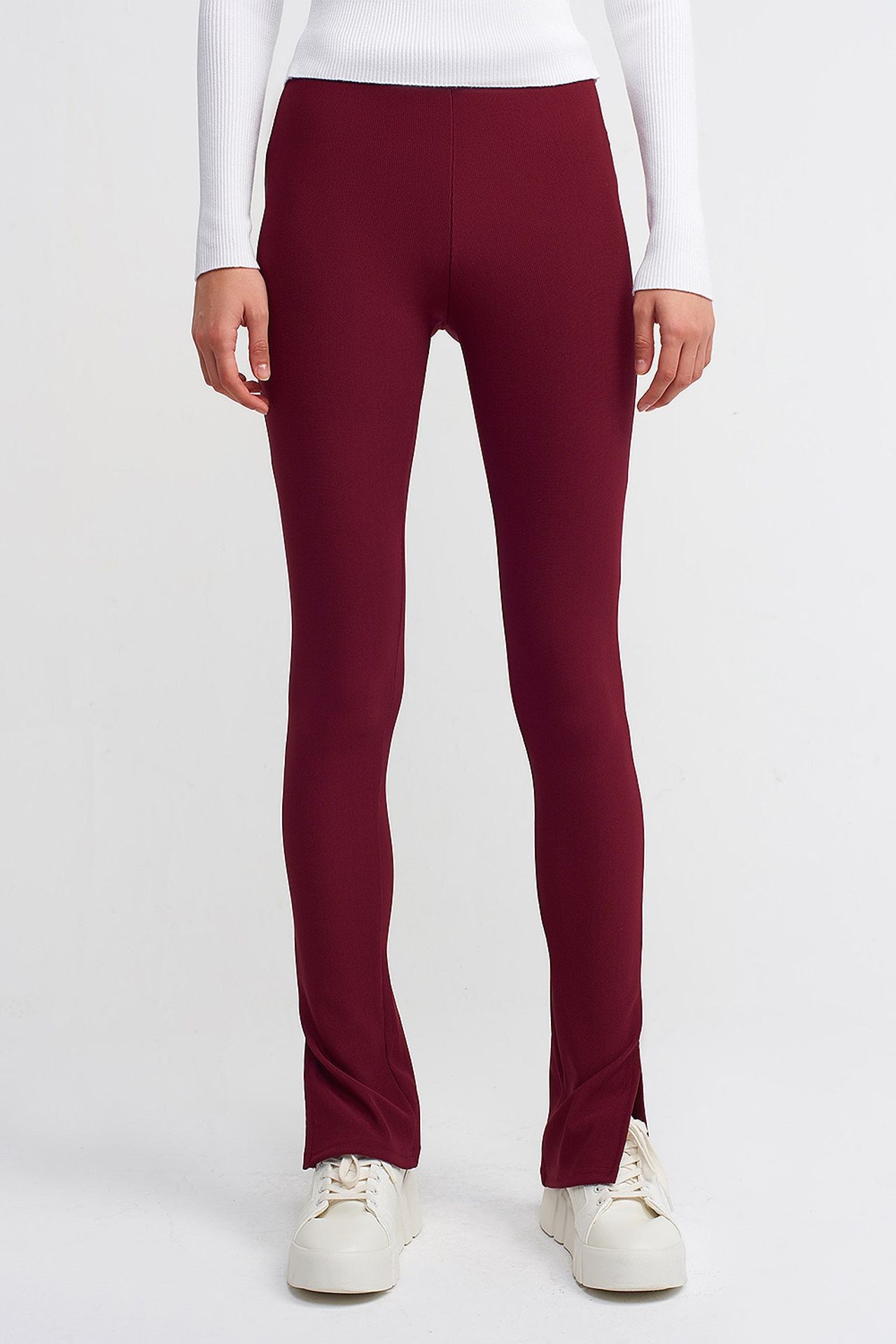 DILVIN High-waist Flare Leggings With Slit 3