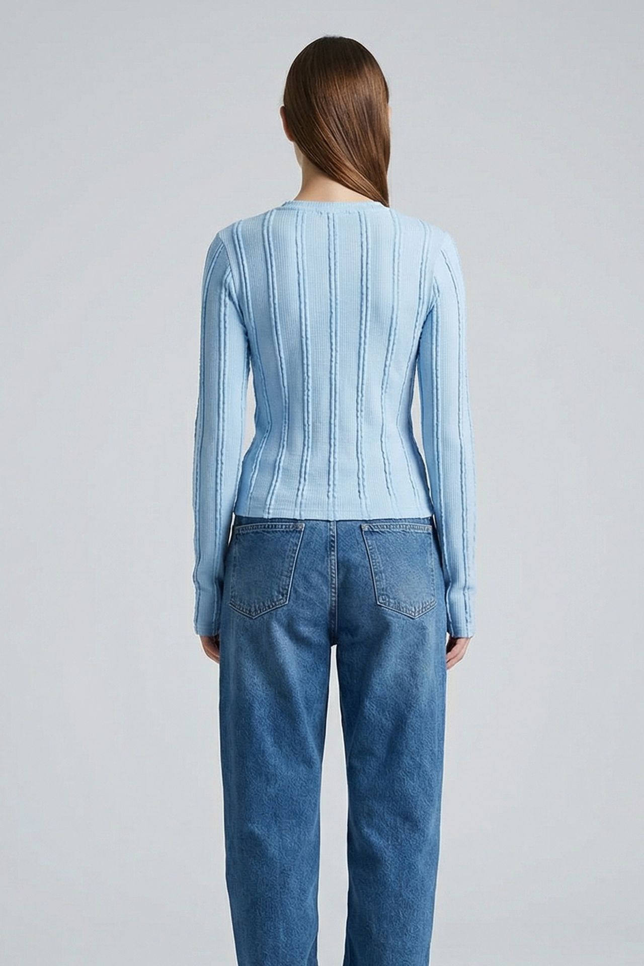 BDART Ribbed Crew Neck Long Sleeve Blouse 5