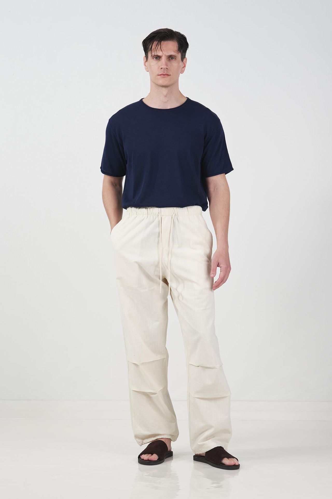 GIESTO Men's Tencel Straight-Leg Joggers 1