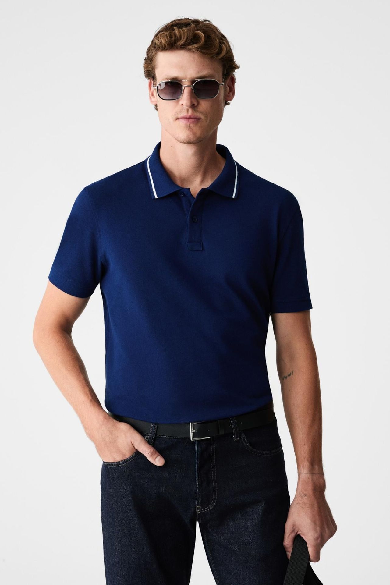 GRIMELANGE Polo Yaka Çizgili Tişört 1