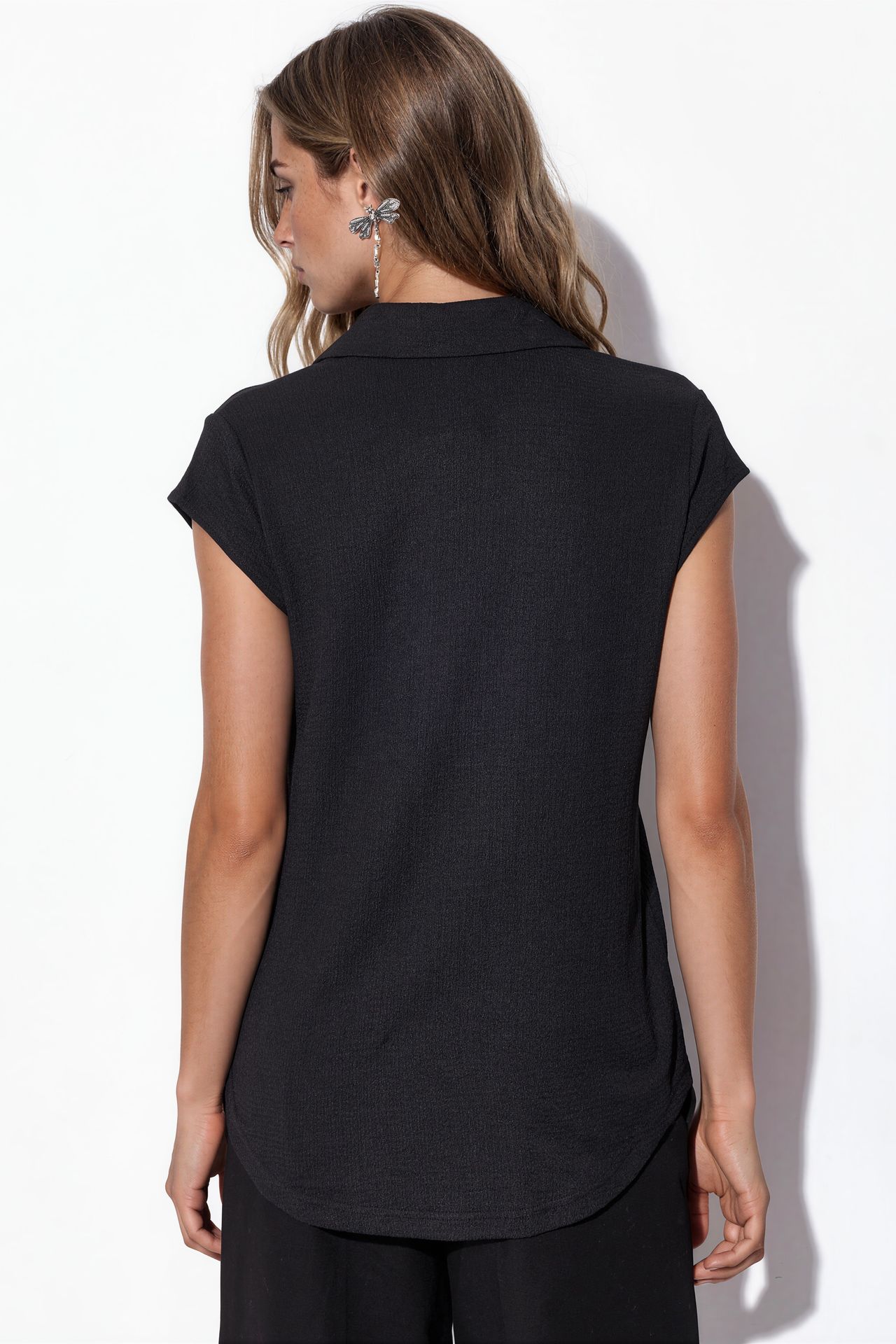 BDART Textured Sleeveless Polo Blouse 3