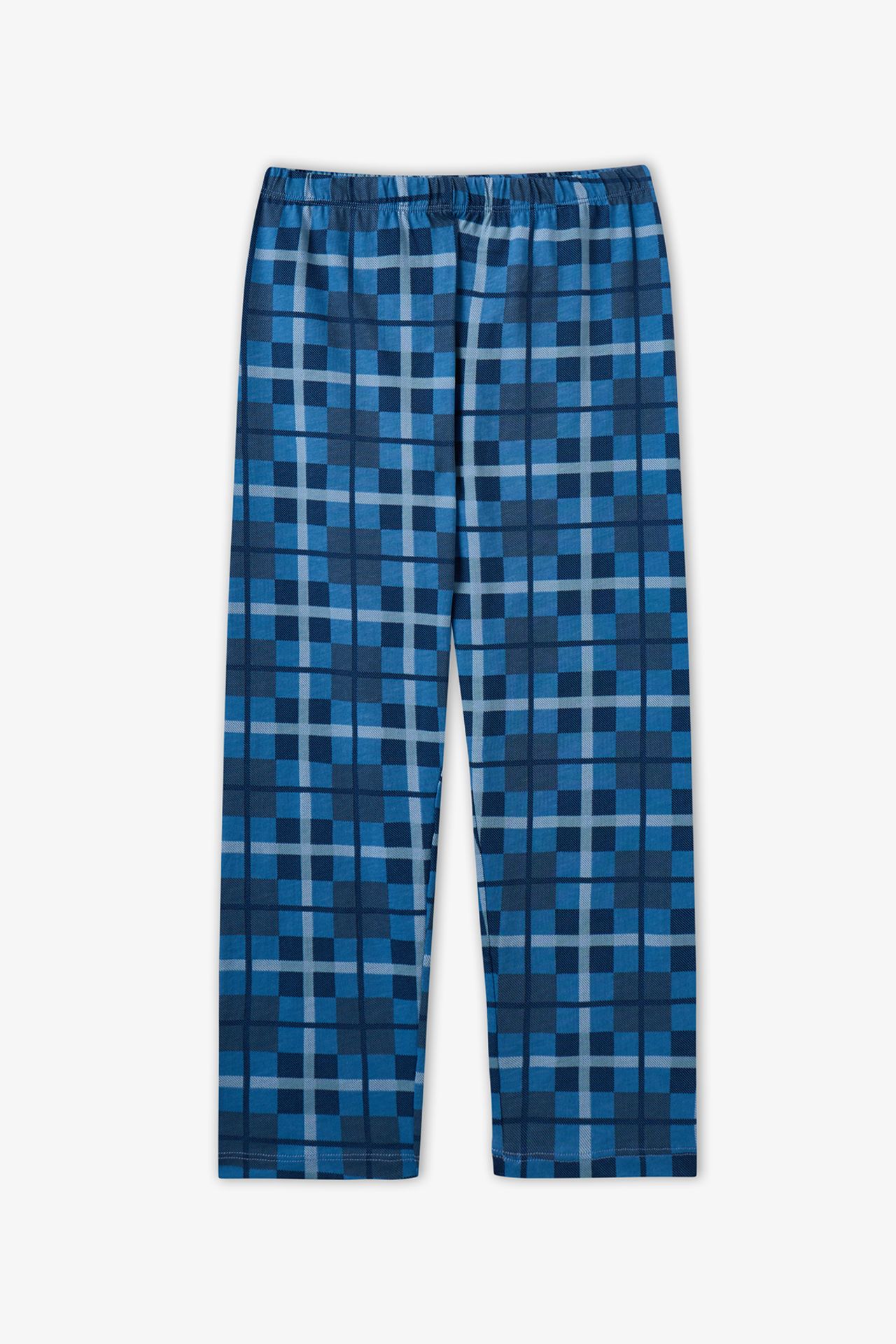 PENTI Boys' Book Lovers Checkered Cotton Buttoned Long Sleeve Shirt Trousers Pajama Set 3
