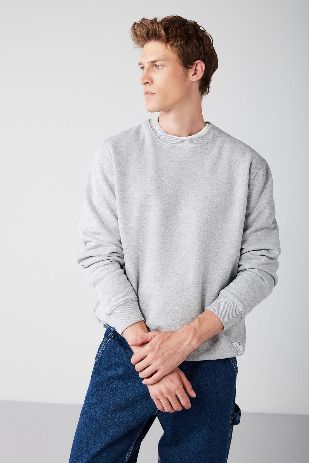GRIMELANGE Bisiklet Yaka Nervürlü Sweatshirt 2
