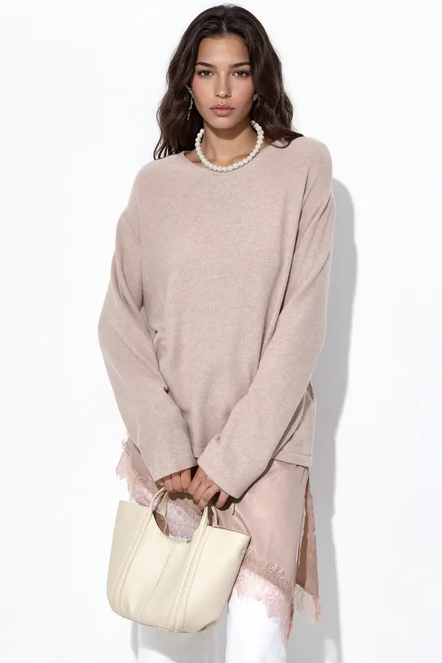 BUSEM Women’s Crew Neck Knit Sweater