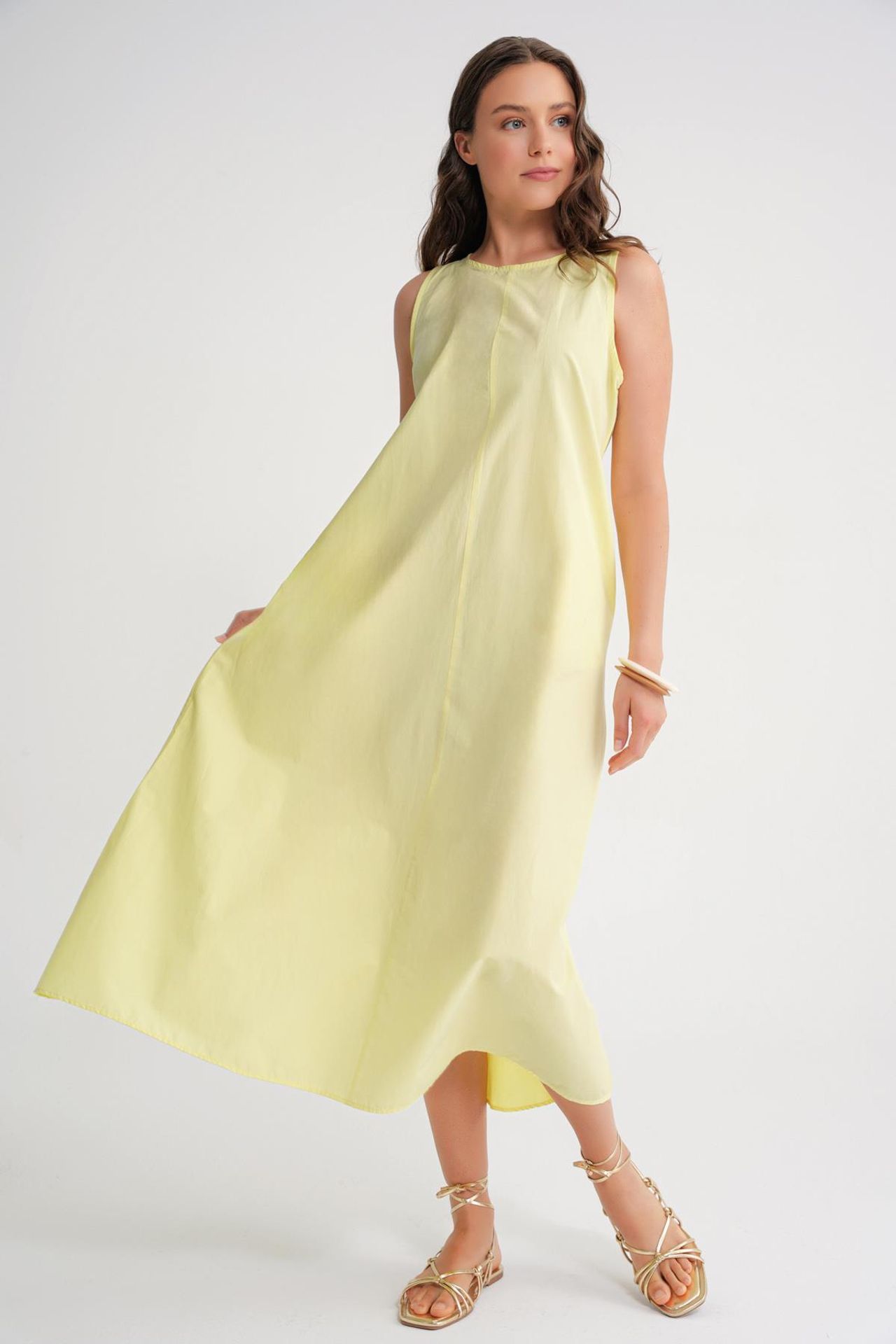 MIXRAY Maxi poplin dress with pockets 5