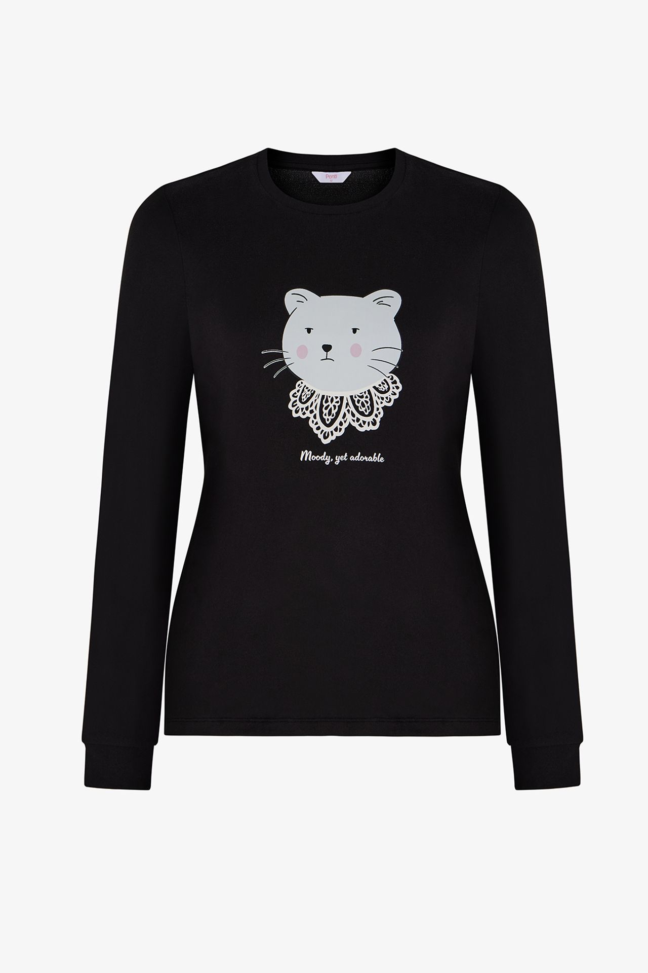 PENTI Moody Animal Print Long Sleeve Pyjama T-Shirt 4