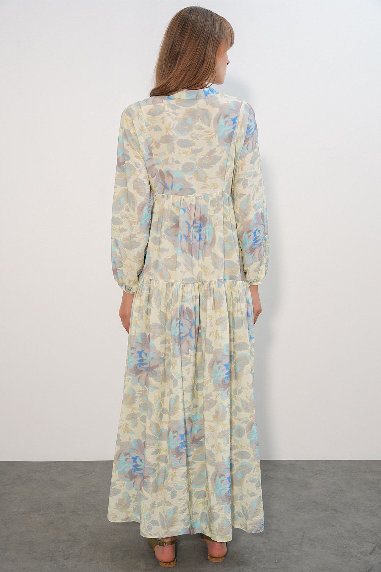BDART Floral Maxi Dress With Mandarin Collar 7